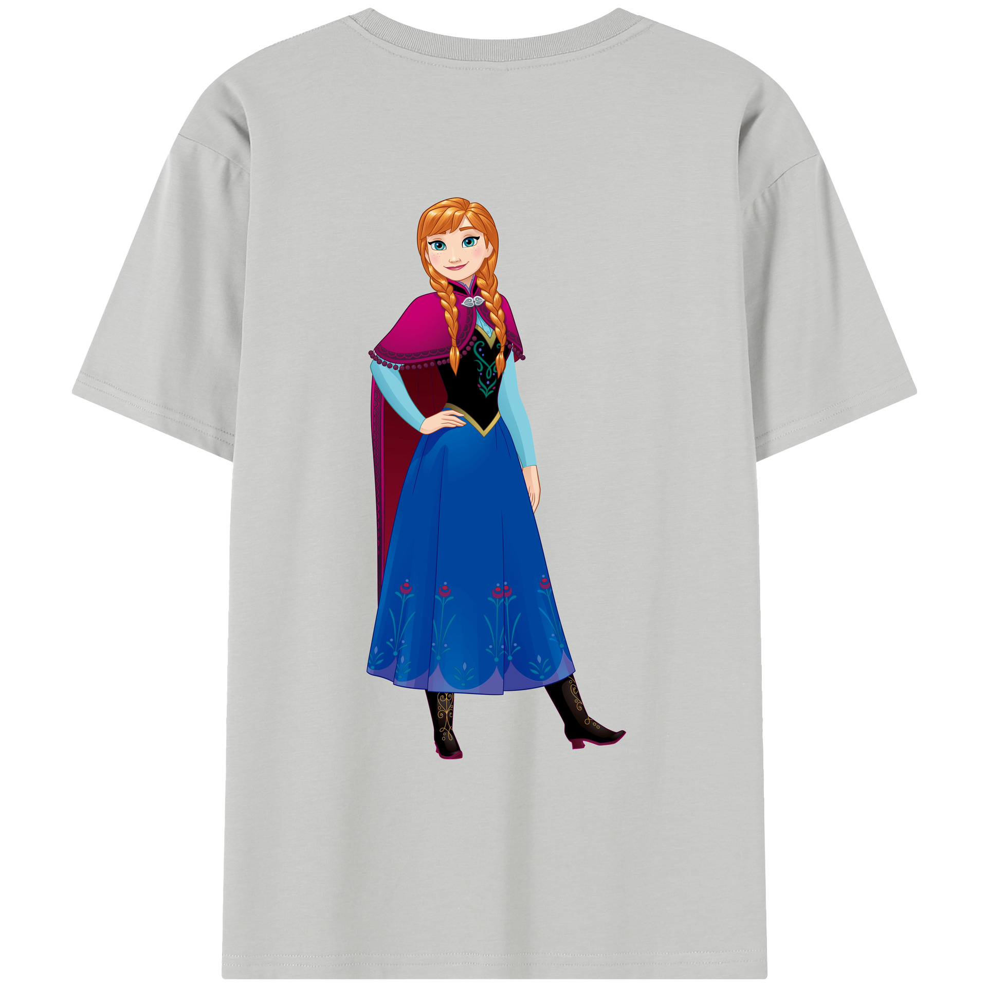 （画像用） アナと雪の女王 アンナ エルサ Frozen Anna Elsa レディース半袖Tシャツ(バックプリント)