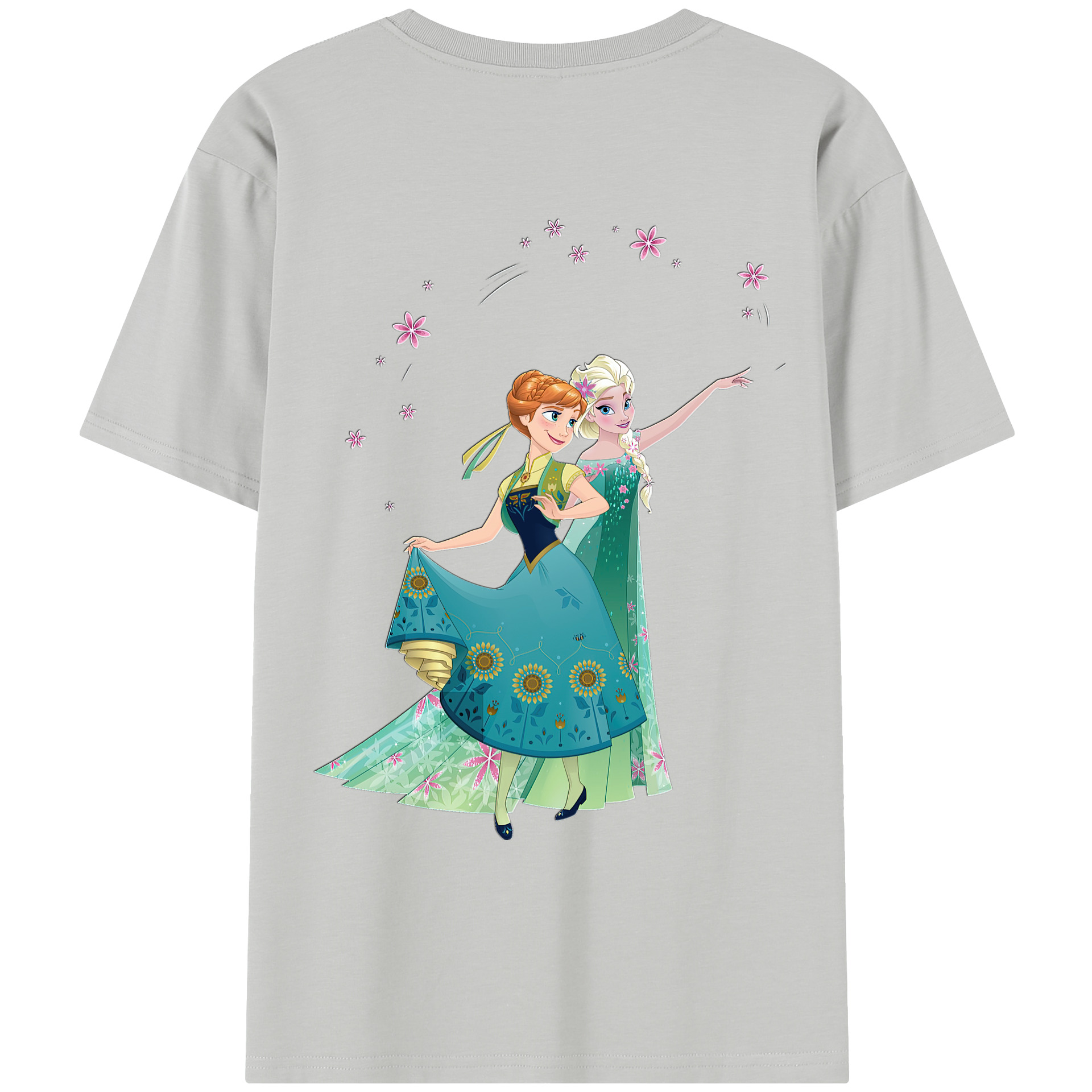 （画像用） アナと雪の女王 アンナ エルサ Frozen Anna Elsa レディース半袖Tシャツ(バックプリント)