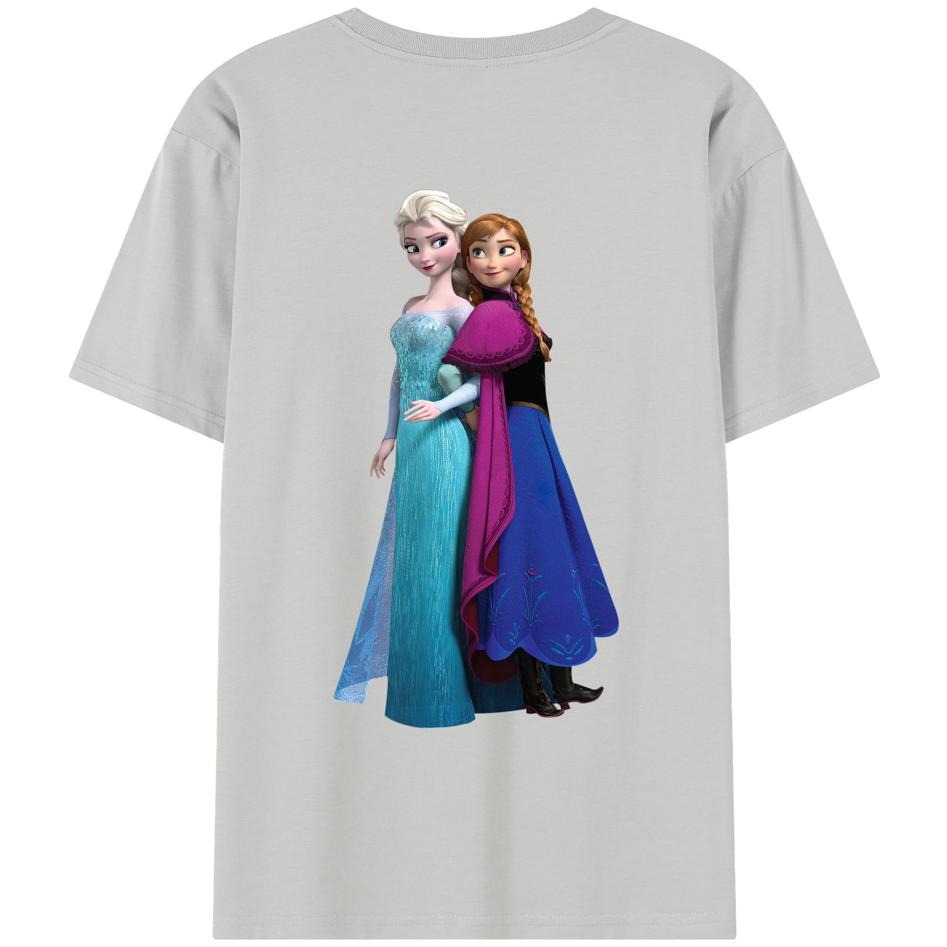 （画像用） アナと雪の女王 アンナ エルサ Frozen Anna Elsa レディース半袖Tシャツ(バックプリント)