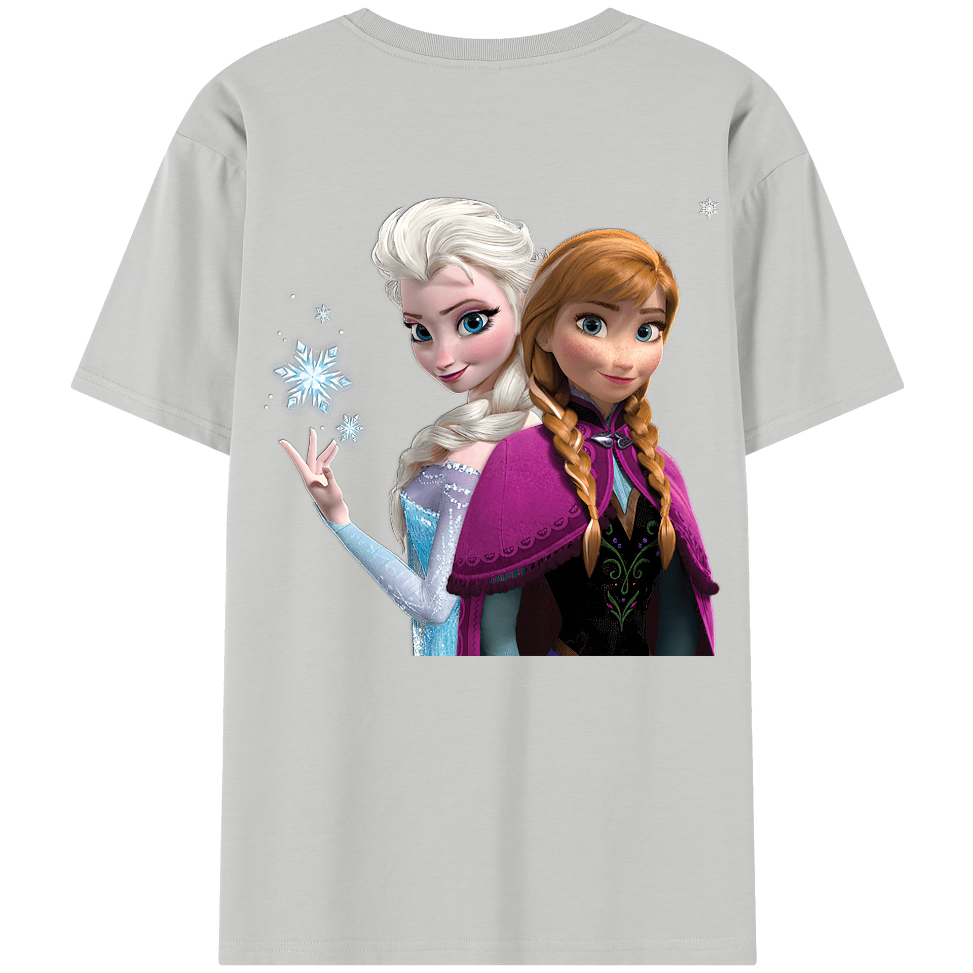 （画像用） アナと雪の女王 アンナ エルサ Frozen Anna Elsa レディース半袖Tシャツ(バックプリント)