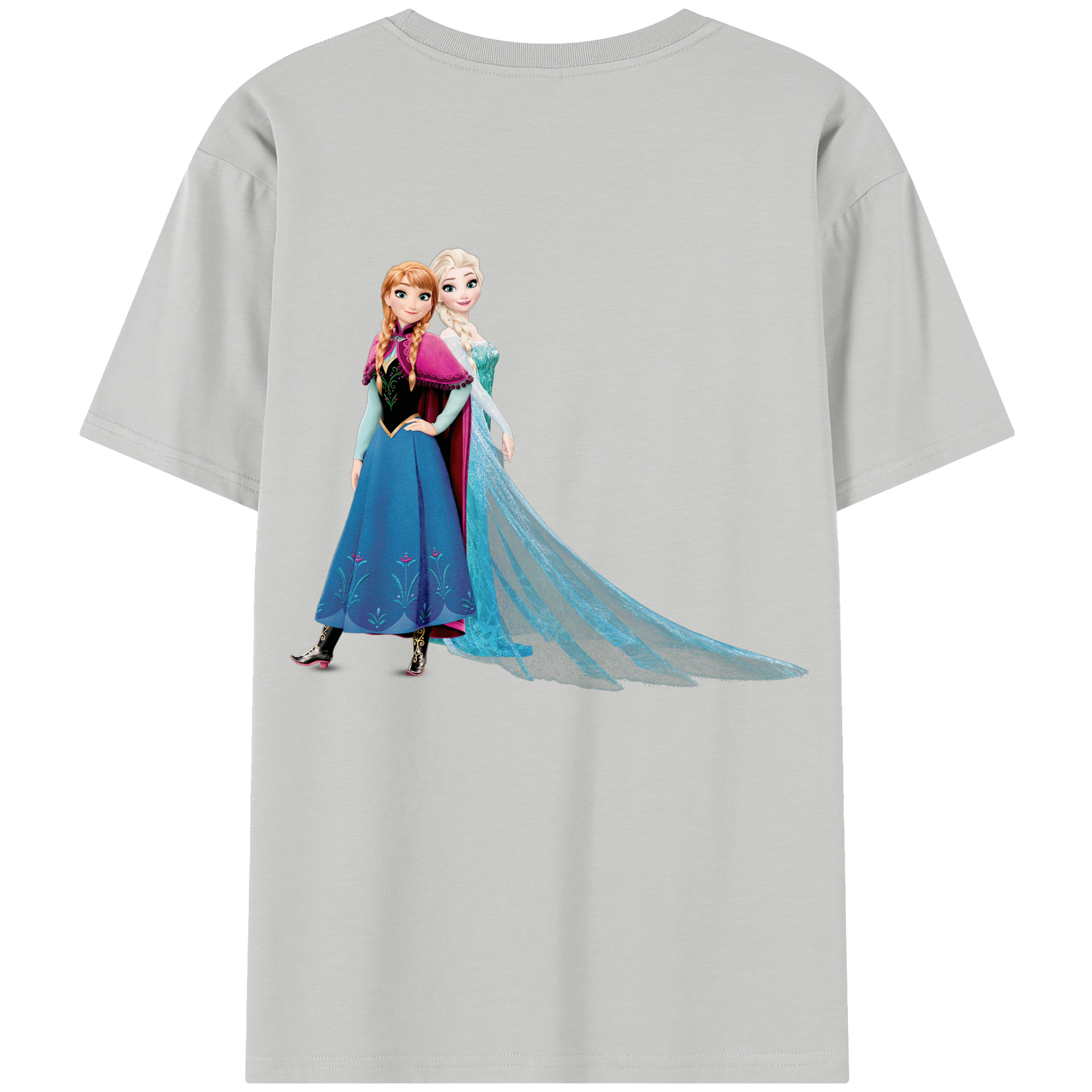 （画像用） アナと雪の女王 アンナ エルサ Frozen Anna Elsa レディース半袖Tシャツ(バックプリント)