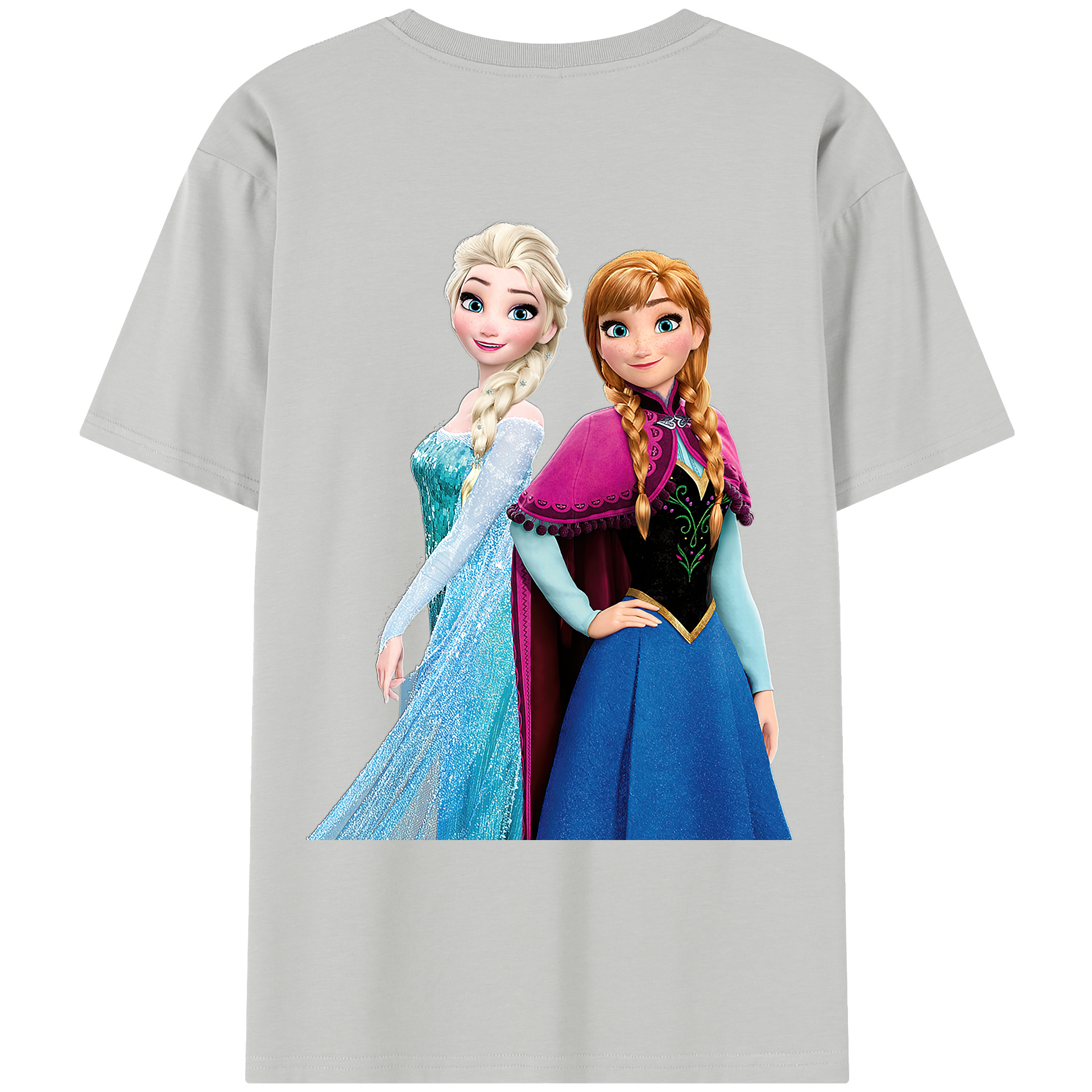 （画像用） アナと雪の女王 アンナ エルサ Frozen Anna Elsa レディース半袖Tシャツ(バックプリント)