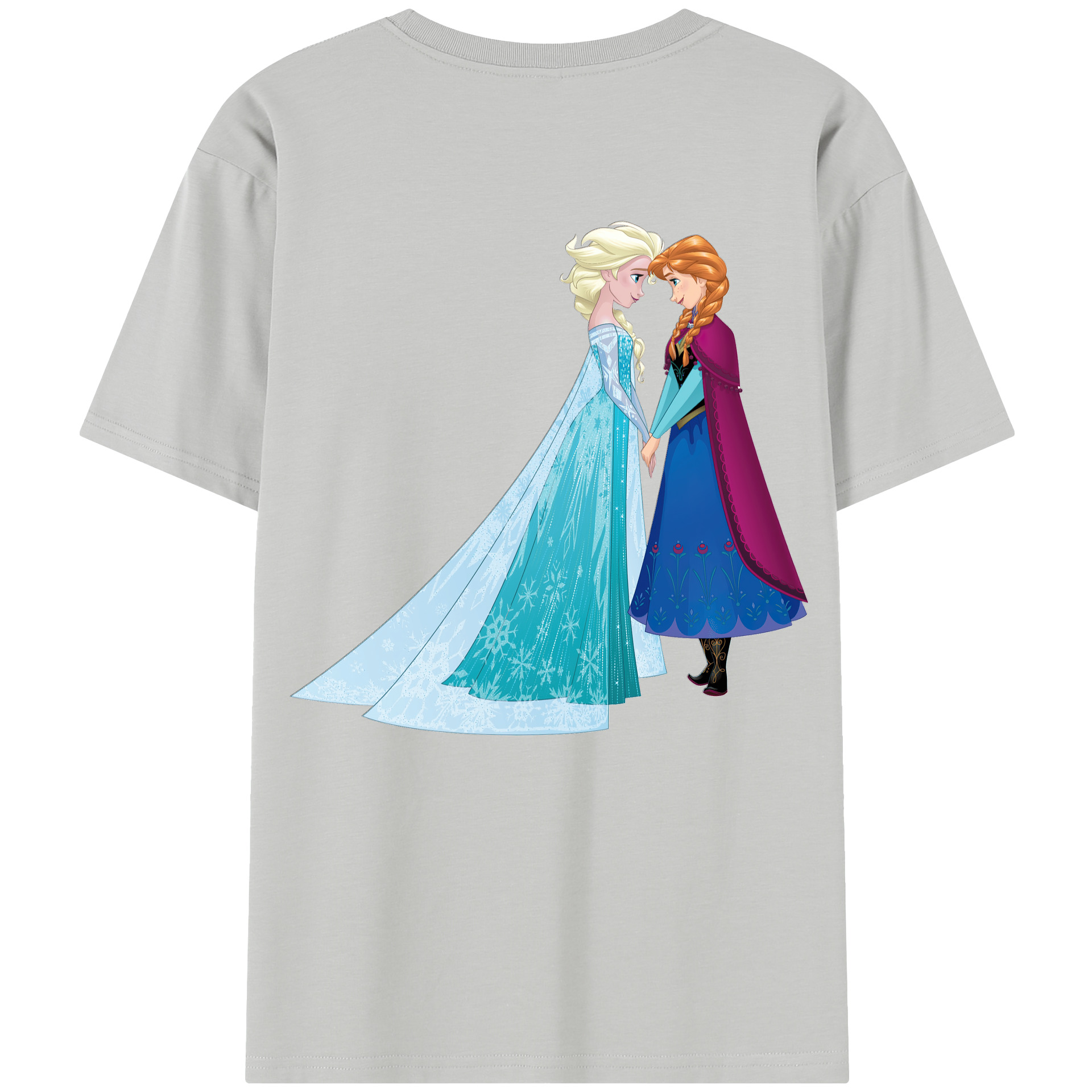 （画像用） アナと雪の女王 アンナ エルサ Frozen Anna Elsa レディース半袖Tシャツ(バックプリント)