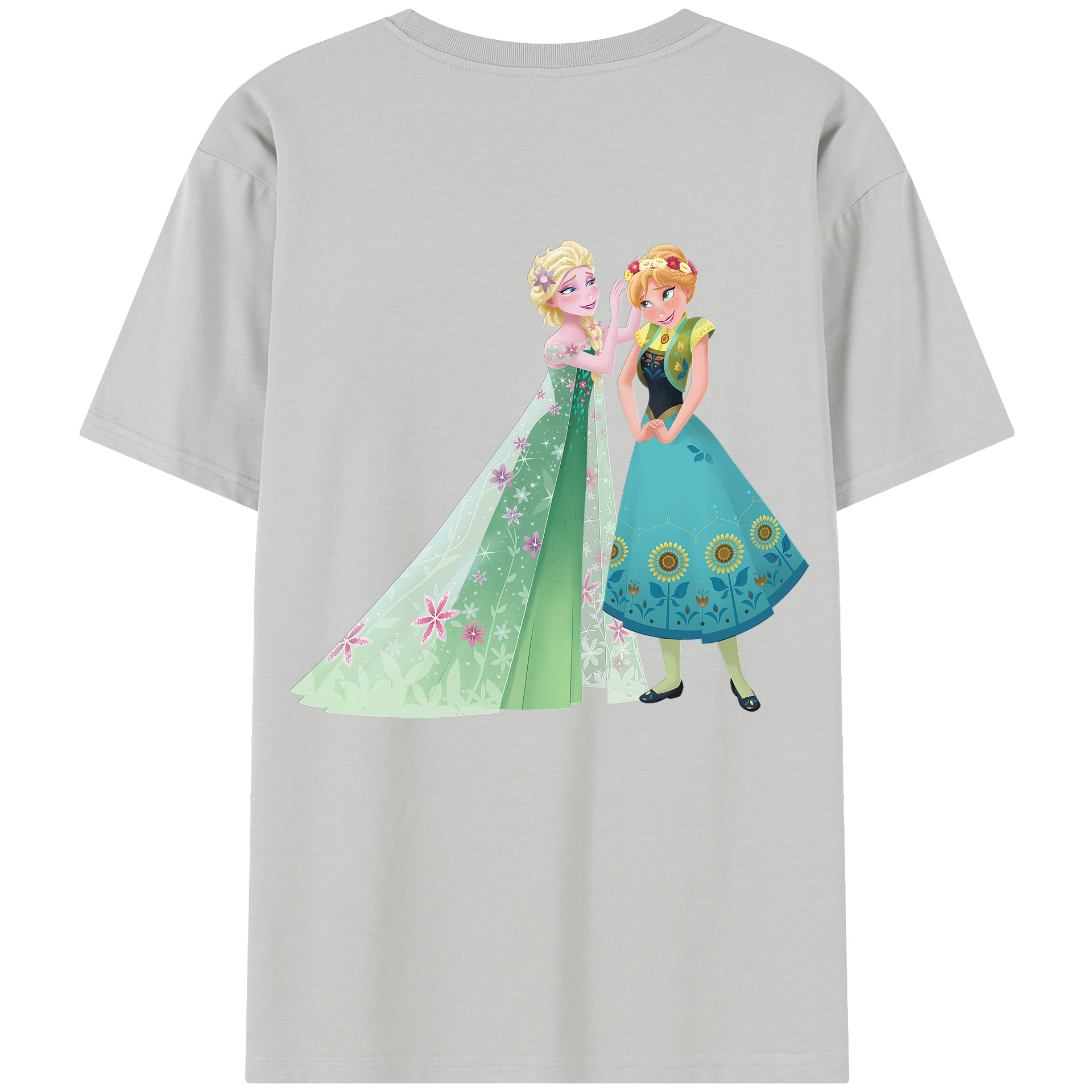 （画像用） アナと雪の女王 アンナ エルサ Frozen Anna Elsa レディース半袖Tシャツ(バックプリント)