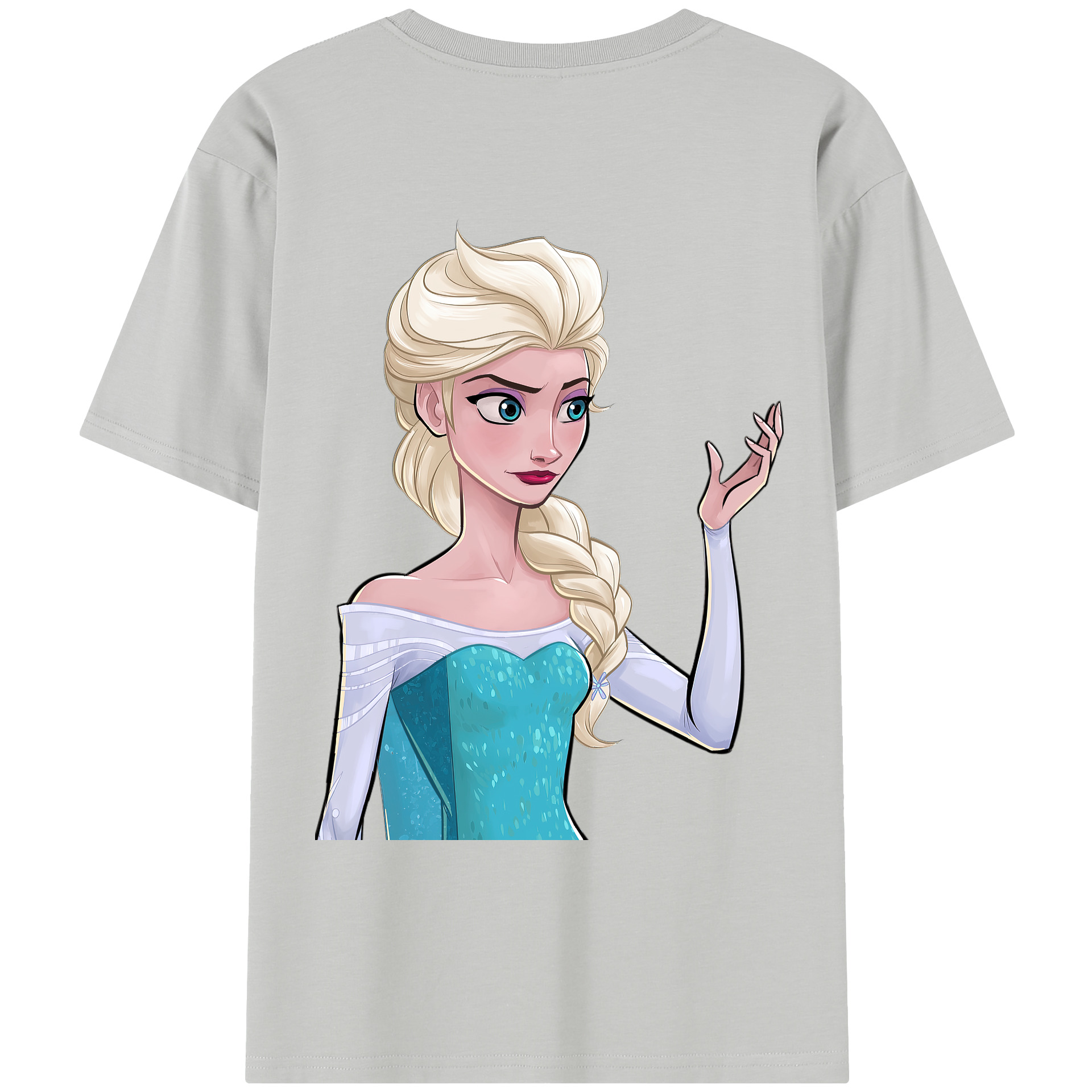 （画像用） アナと雪の女王 アンナ エルサ Frozen Anna Elsa レディース半袖Tシャツ(バックプリント)