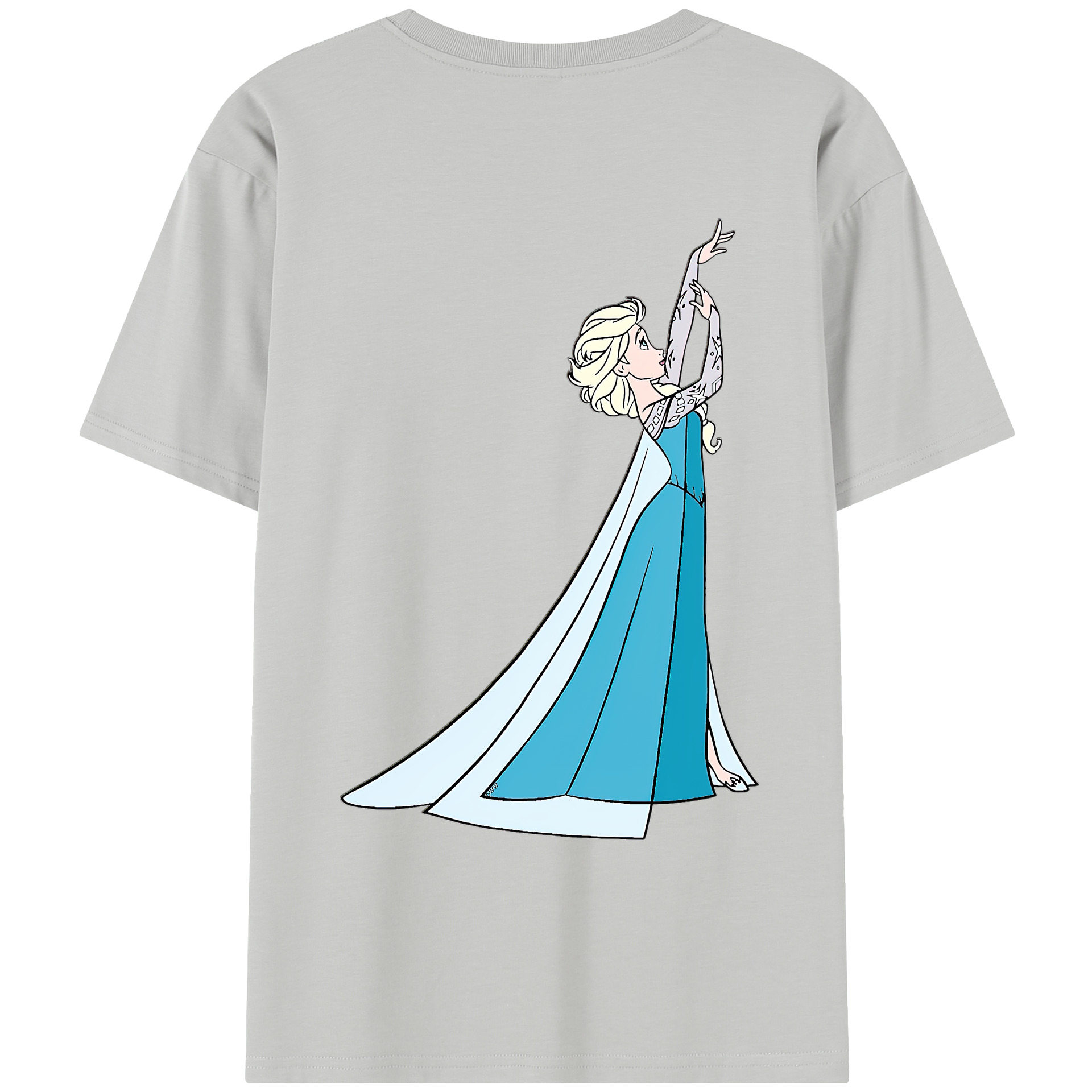 （画像用） アナと雪の女王 アンナ エルサ Frozen Anna Elsa レディース半袖Tシャツ(バックプリント)