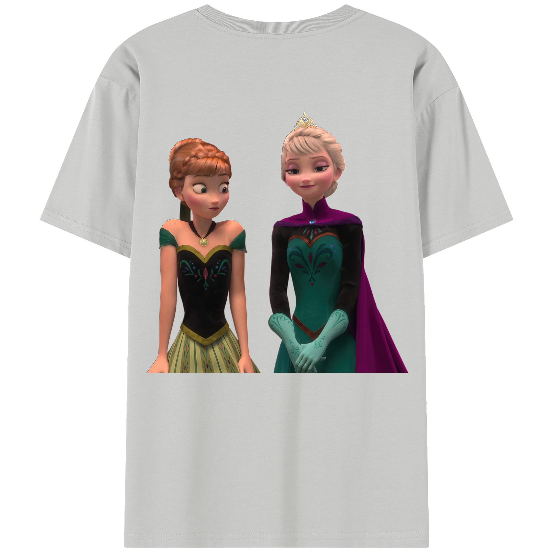 （画像用） アナと雪の女王 アンナ エルサ Frozen Anna Elsa レディース半袖Tシャツ(バックプリント)