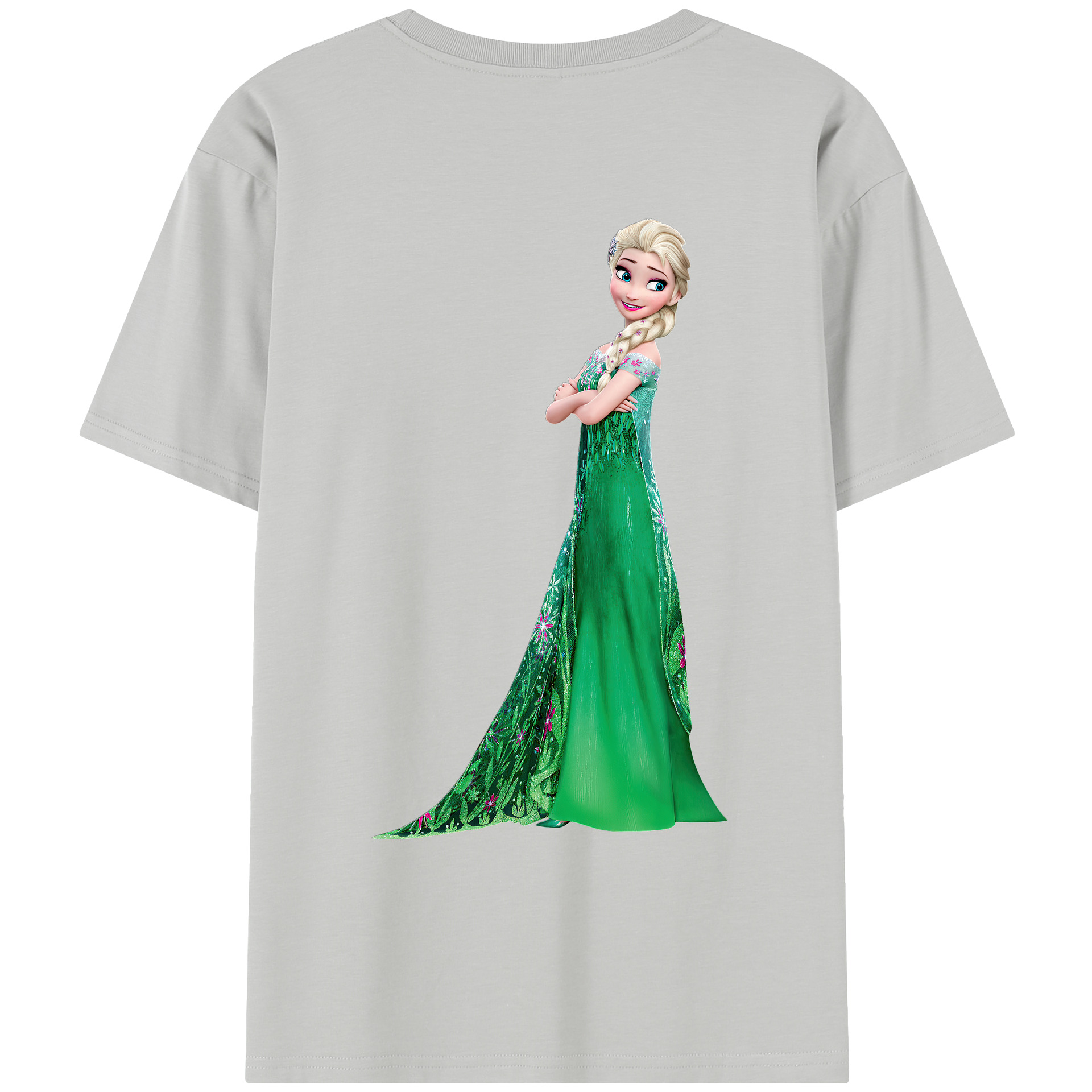（画像用） アナと雪の女王 アンナ エルサ Frozen Anna Elsa レディース半袖Tシャツ(バックプリント)