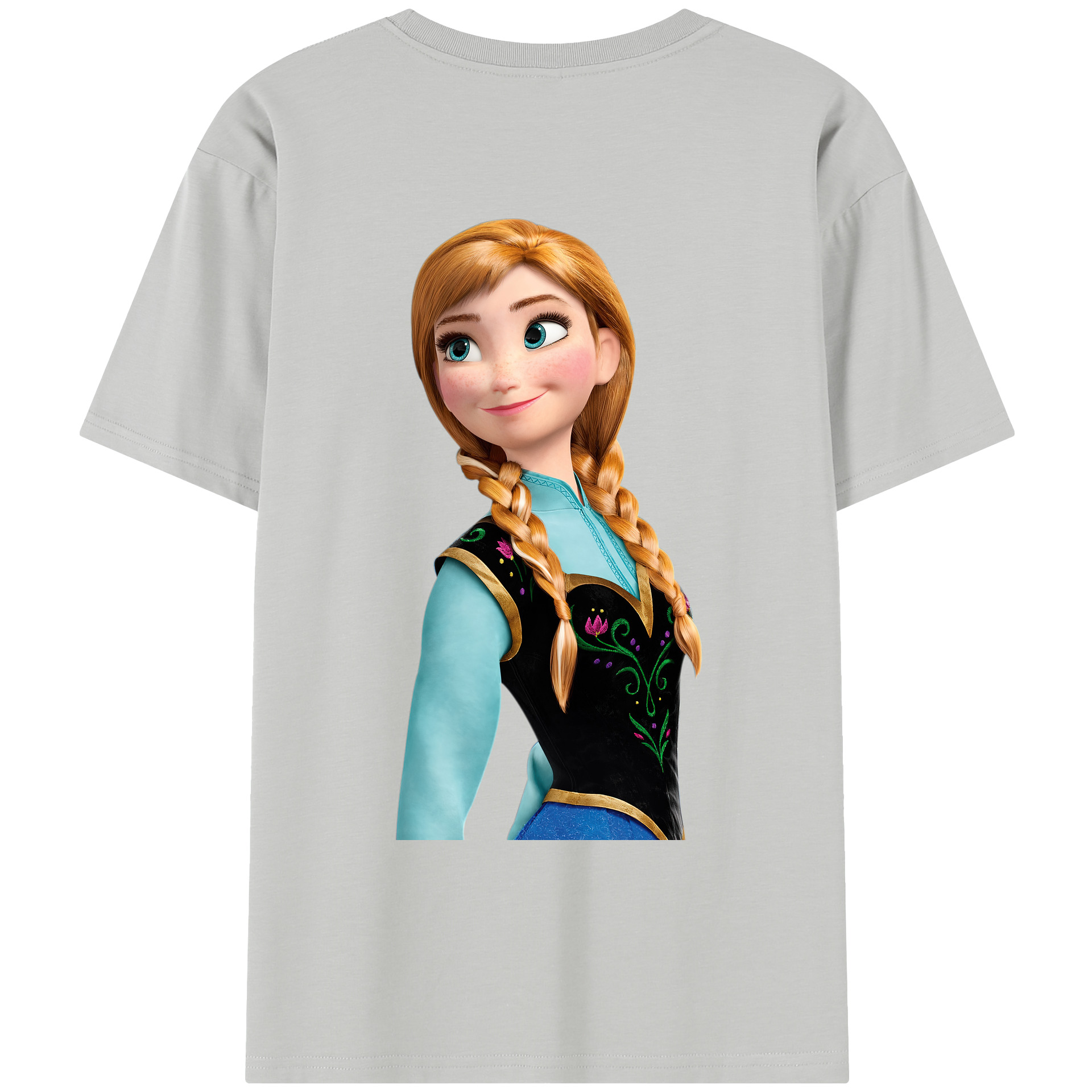 （画像用） アナと雪の女王 アンナ エルサ Frozen Anna Elsa レディース半袖Tシャツ(バックプリント)
