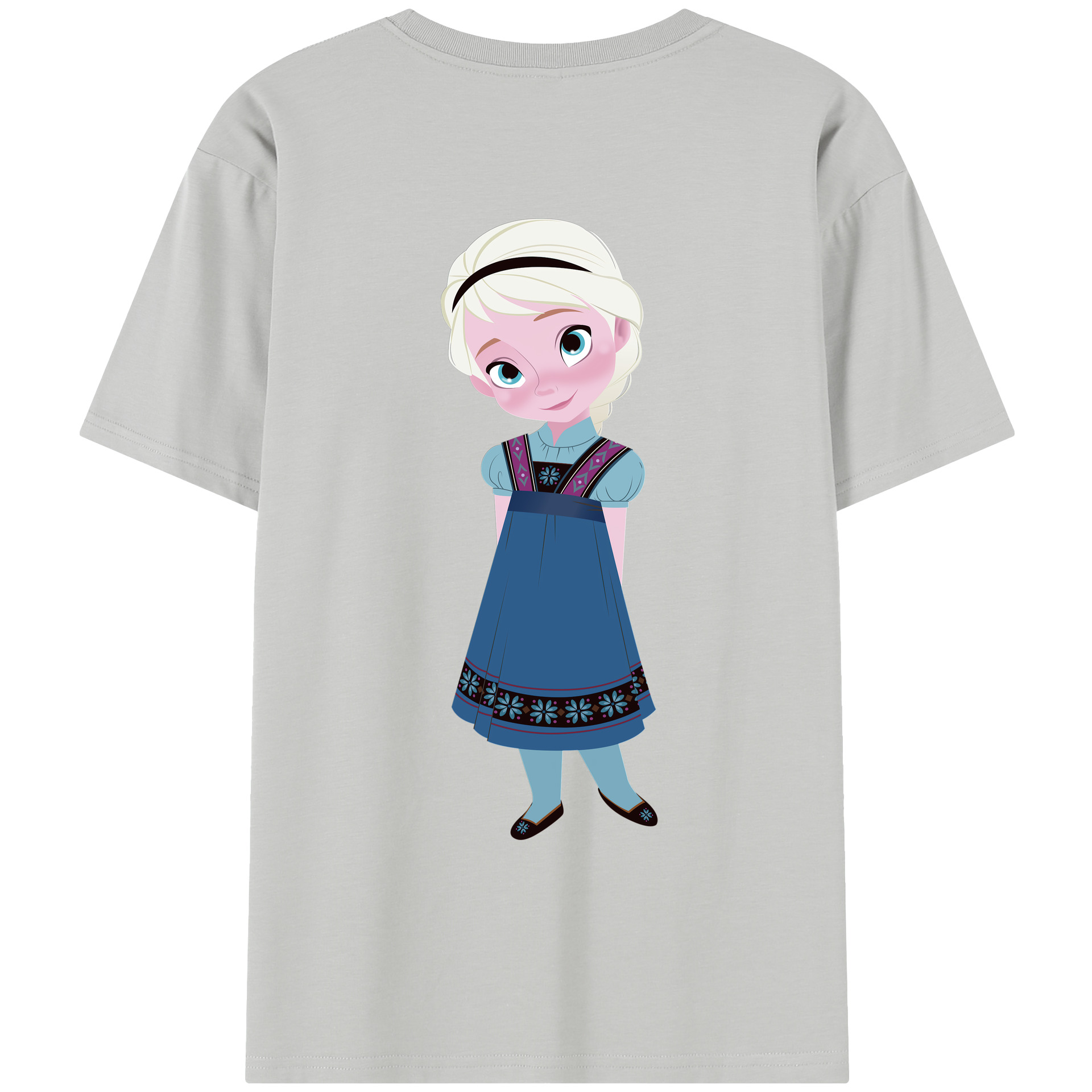 （画像用） アナと雪の女王 アンナ エルサ Frozen Anna Elsa レディース半袖Tシャツ(バックプリント)