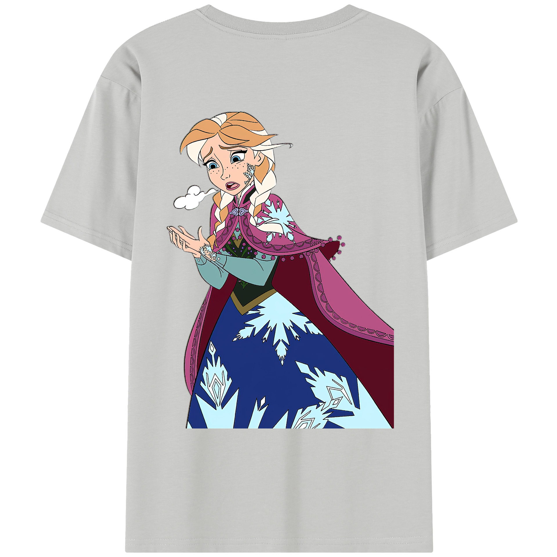 （画像用） アナと雪の女王 アンナ エルサ Frozen Anna Elsa レディース半袖Tシャツ(バックプリント)