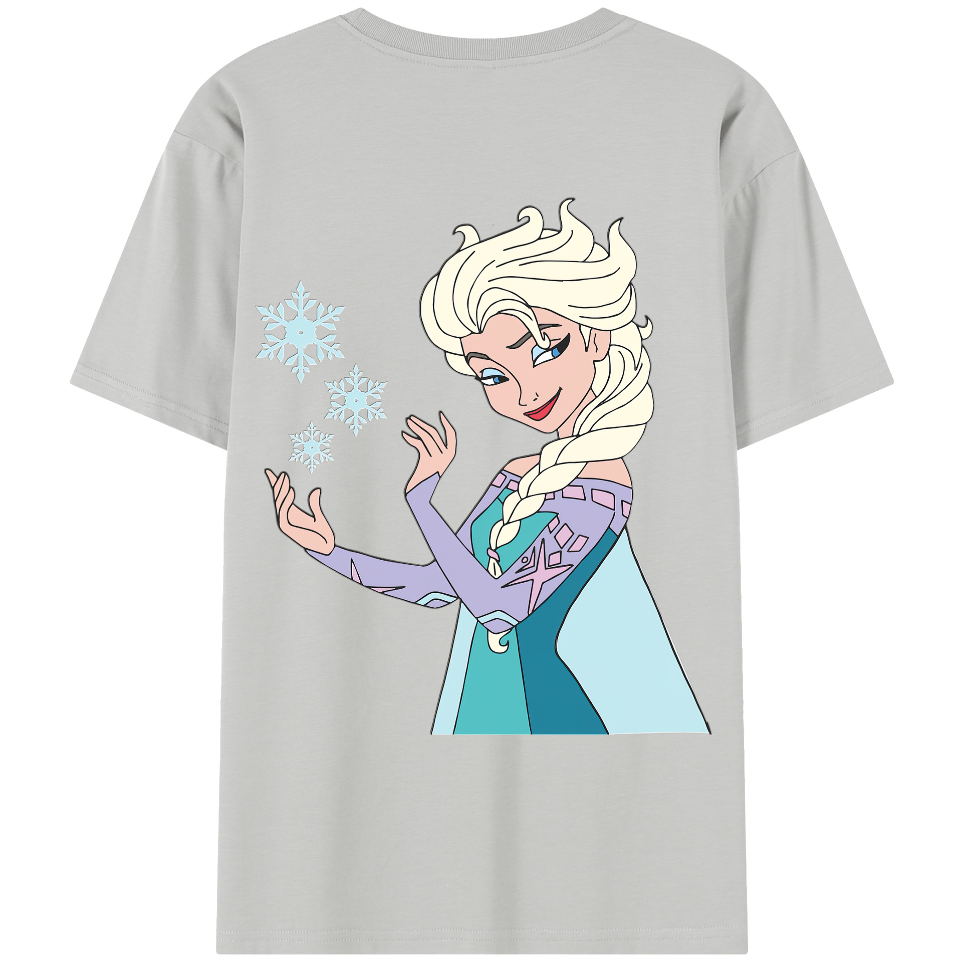 （画像用） アナと雪の女王 アンナ エルサ Frozen Anna Elsa レディース半袖Tシャツ(バックプリント)