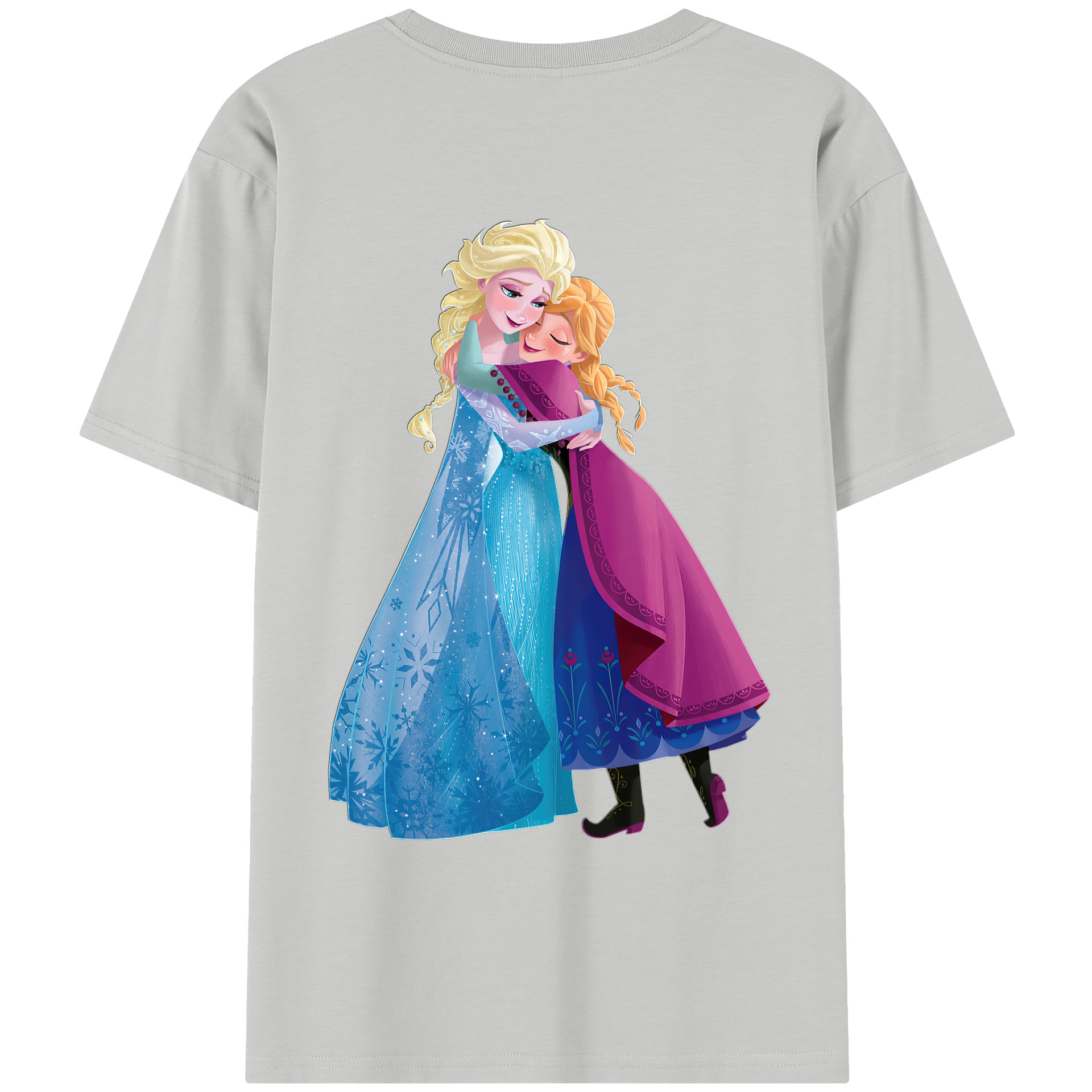 （画像用） アナと雪の女王 アンナ エルサ Frozen Anna Elsa レディース半袖Tシャツ(バックプリント)
