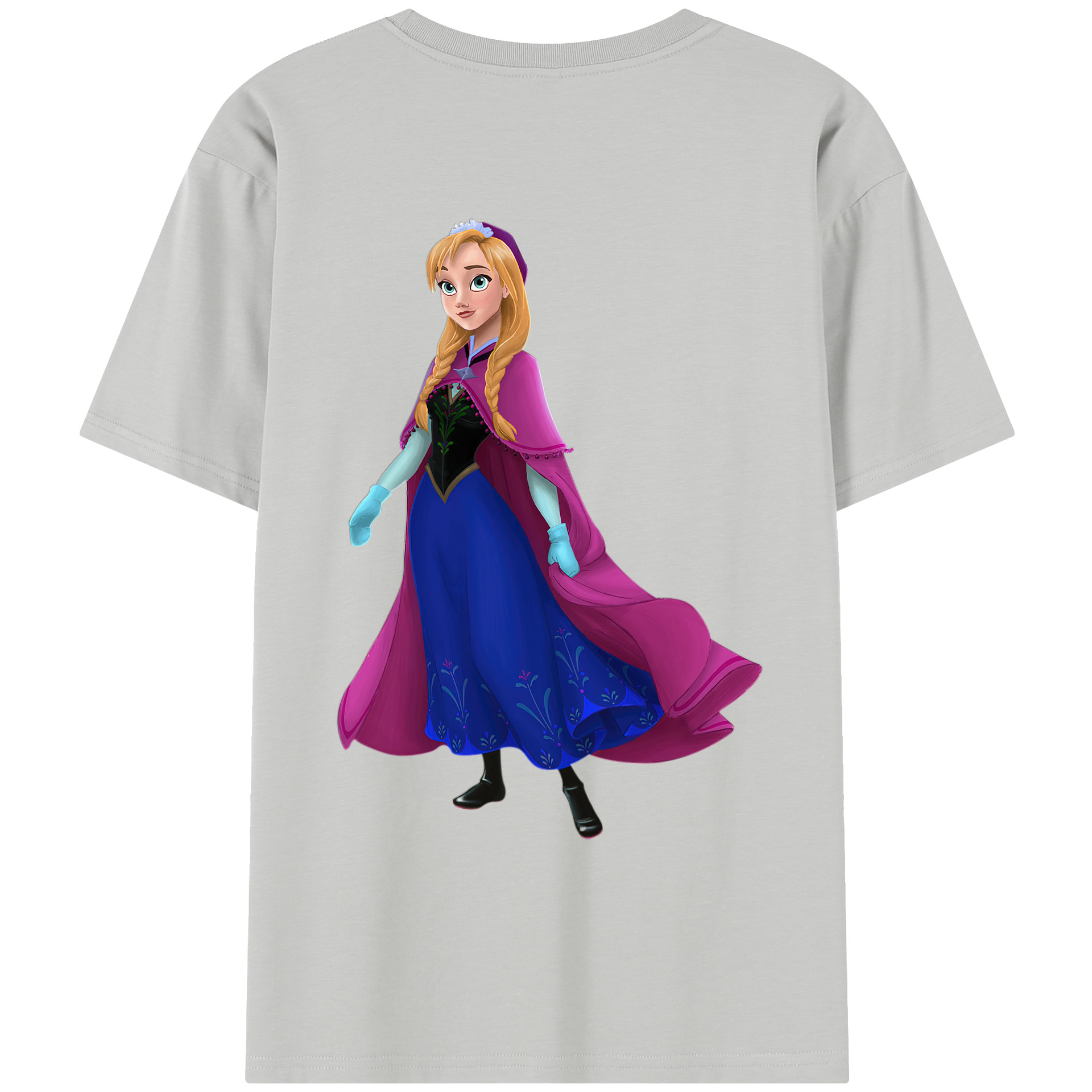 （画像用） アナと雪の女王 アンナ エルサ Frozen Anna Elsa レディース半袖Tシャツ(バックプリント)