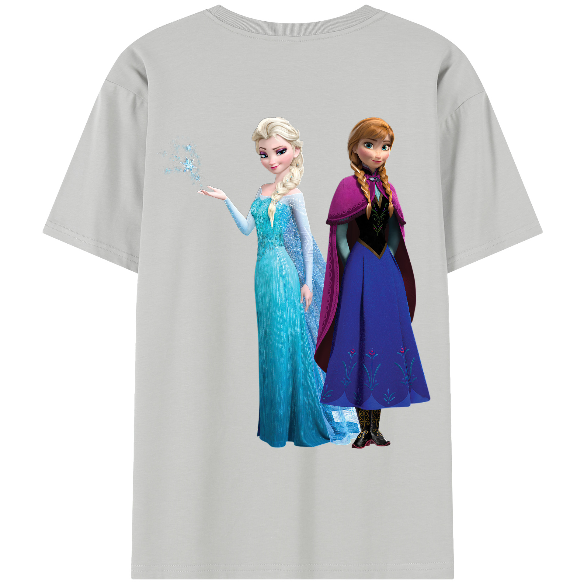 （画像用） アナと雪の女王 アンナ エルサ Frozen Anna Elsa レディース半袖Tシャツ(バックプリント)