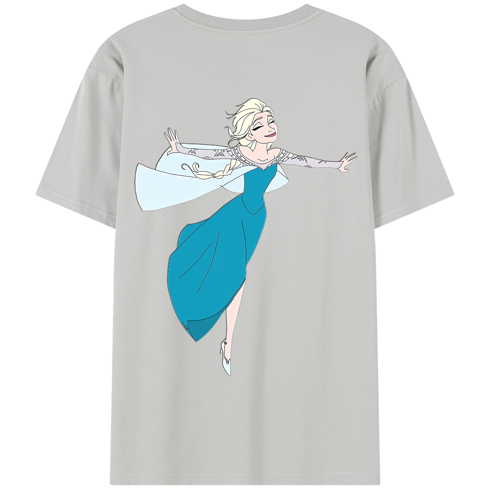 （画像用） アナと雪の女王 アンナ エルサ Frozen Anna Elsa レディース半袖Tシャツ(バックプリント)
