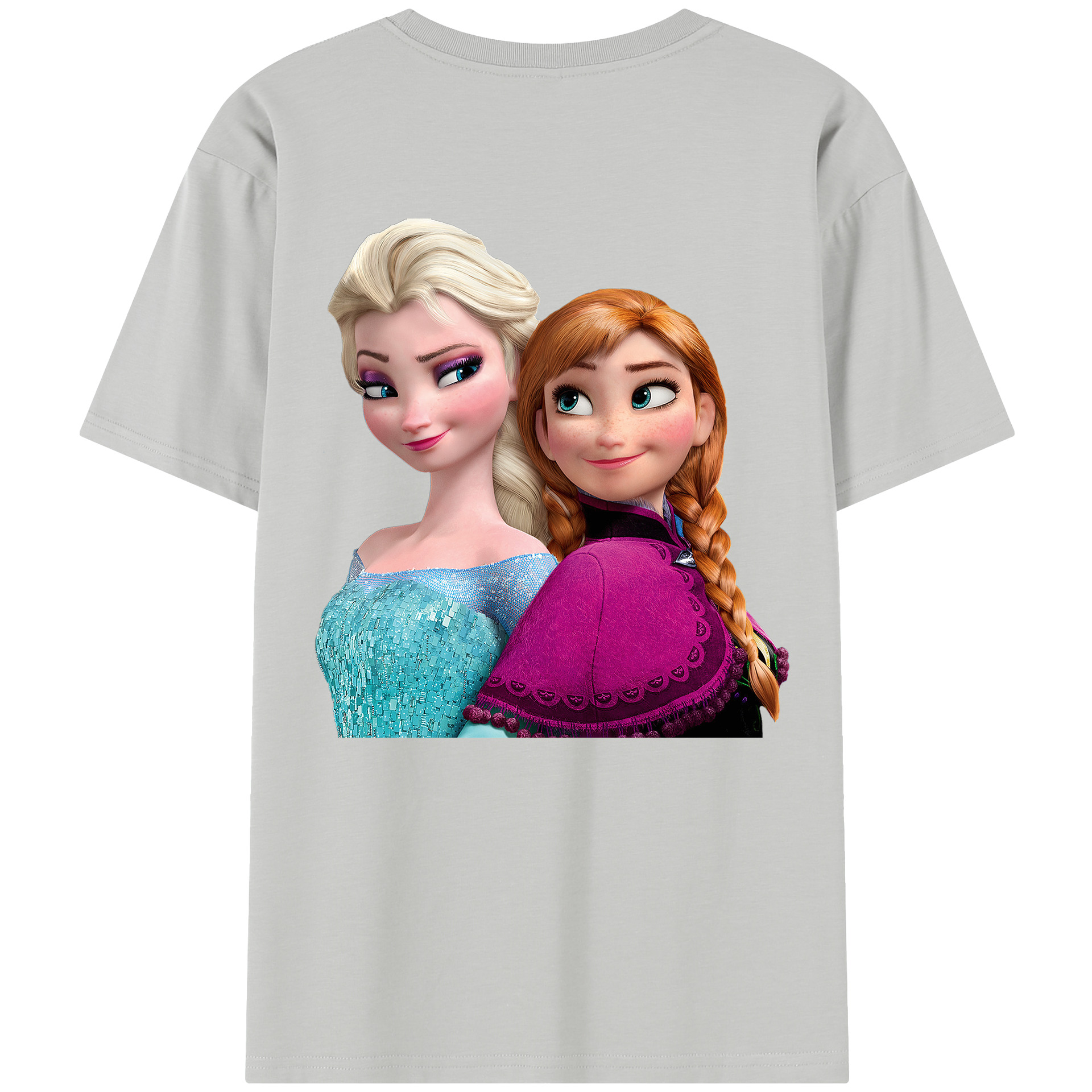 （画像用） アナと雪の女王 アンナ エルサ Frozen Anna Elsa レディース半袖Tシャツ(バックプリント)