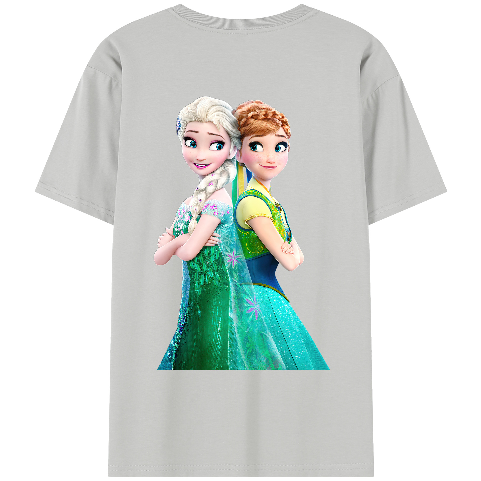 （画像用） アナと雪の女王 アンナ エルサ Frozen Anna Elsa レディース半袖Tシャツ(バックプリント)