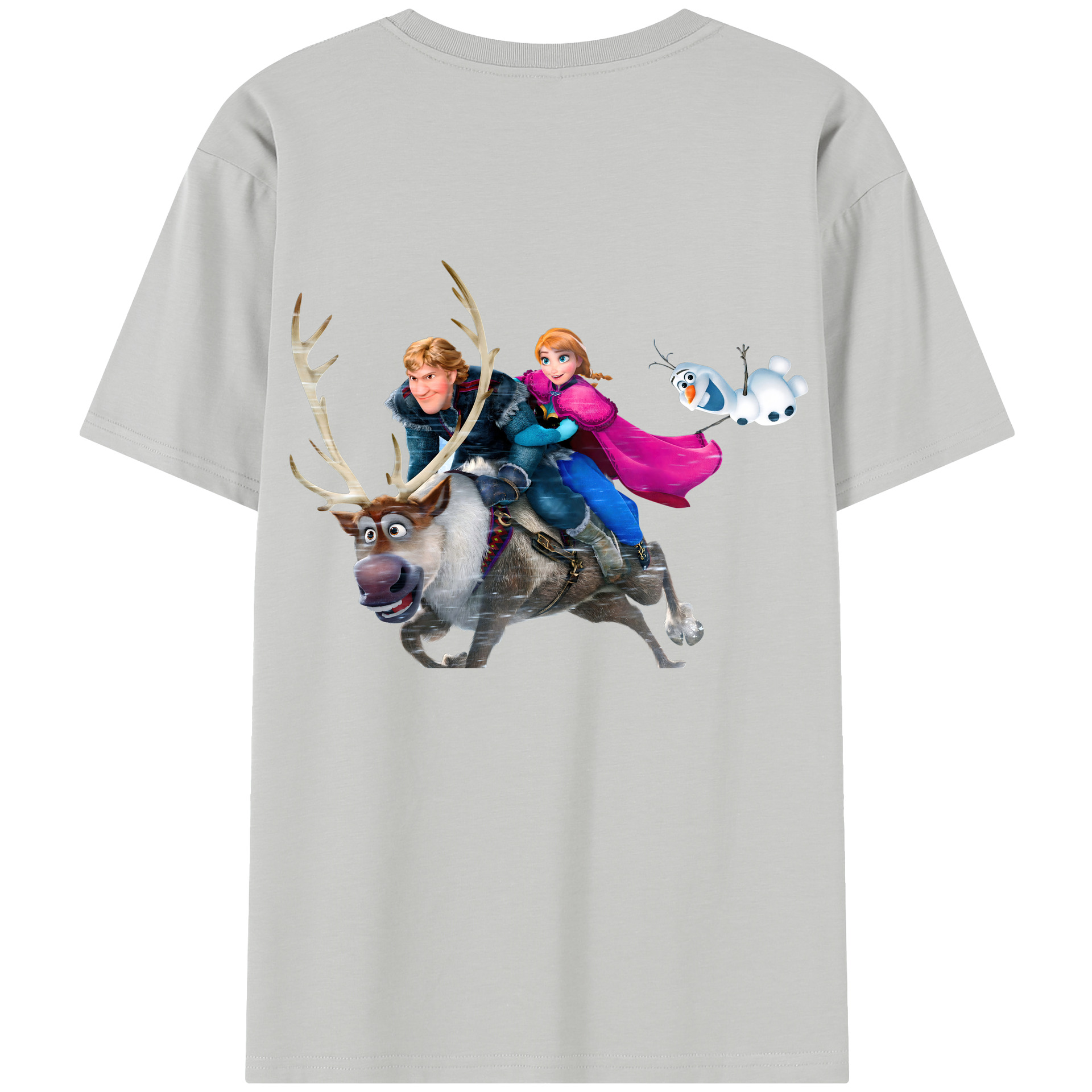 （画像用） アナと雪の女王 アンナ エルサ Frozen Anna Elsa レディース半袖Tシャツ(バックプリント)