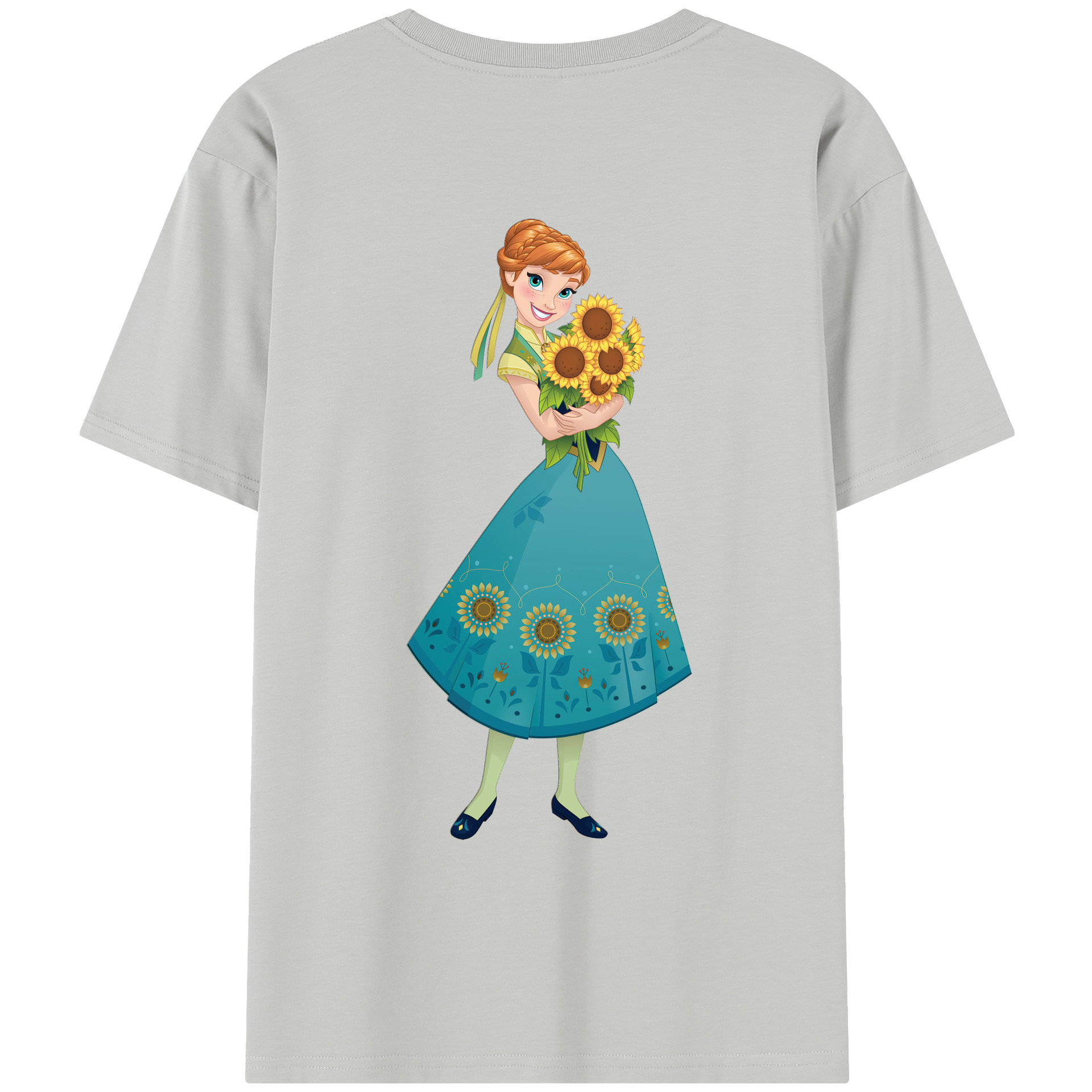（画像用） アナと雪の女王 アンナ エルサ Frozen Anna Elsa レディース半袖Tシャツ(バックプリント)
