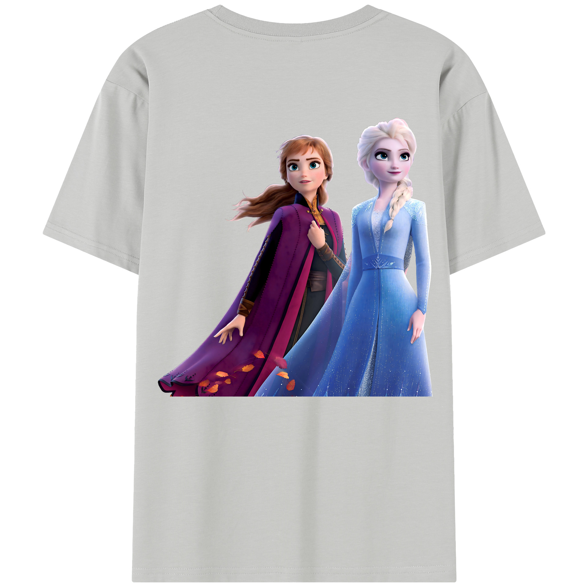 （画像用） アナと雪の女王 アンナ エルサ Frozen Anna Elsa レディース半袖Tシャツ(バックプリント)