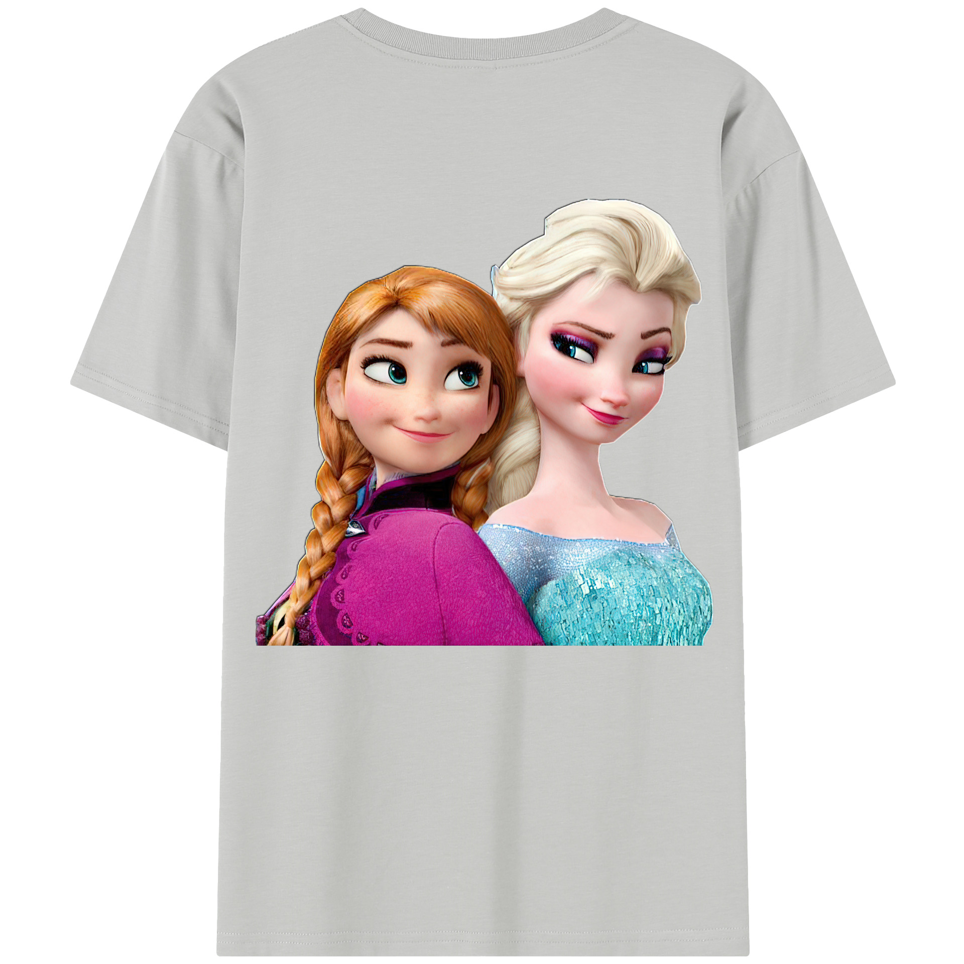 （画像用） アナと雪の女王 アンナ エルサ Frozen Anna Elsa レディース半袖Tシャツ(バックプリント)
