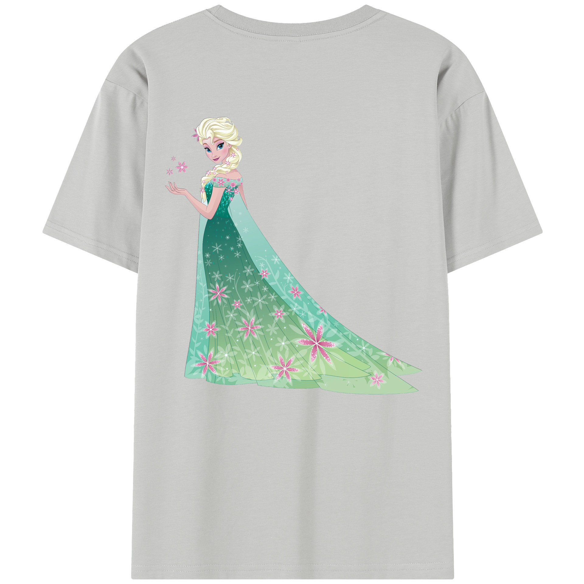 （画像用） アナと雪の女王 アンナ エルサ Frozen Anna Elsa レディース半袖Tシャツ(バックプリント)