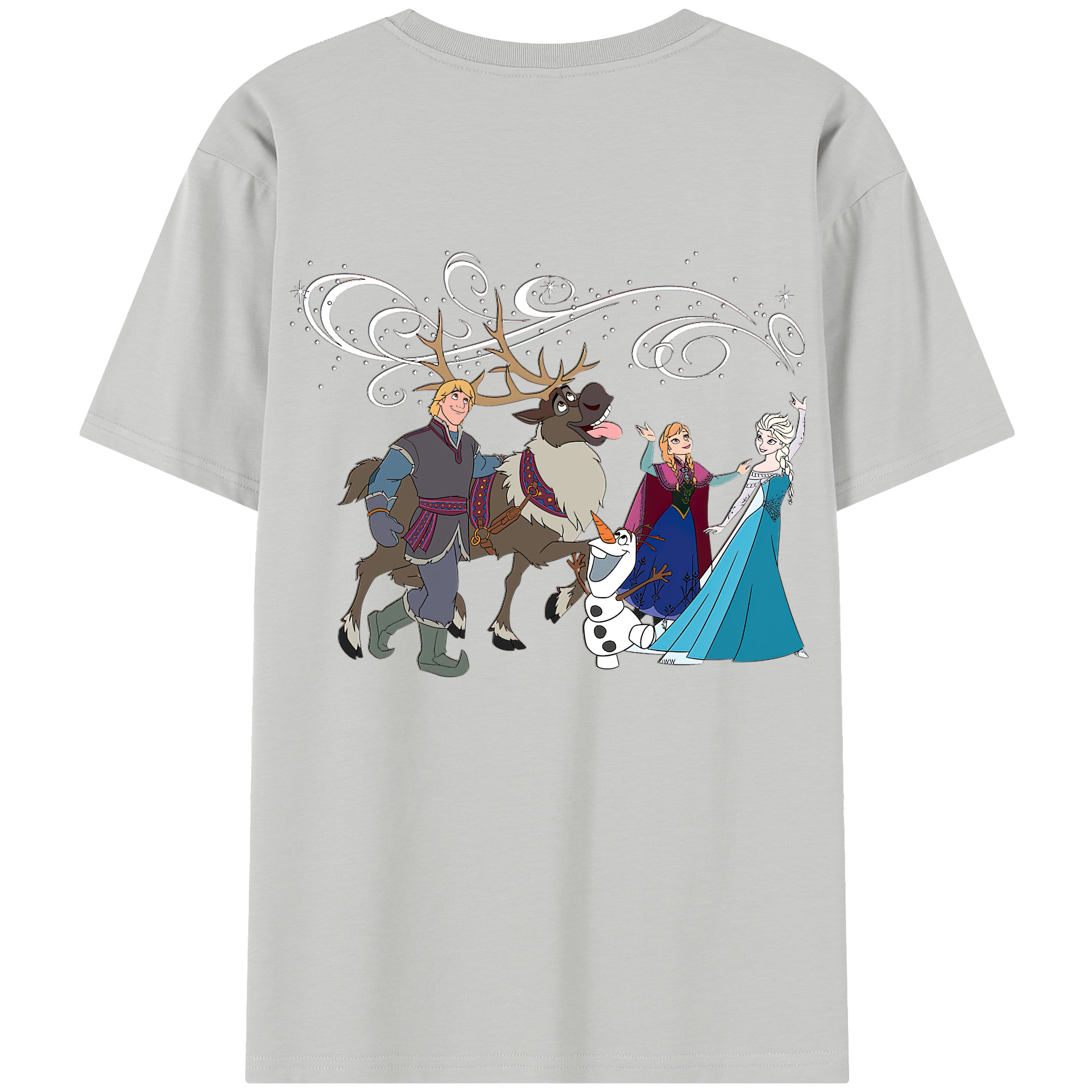 （画像用） アナと雪の女王 アンナ エルサ Frozen Anna Elsa レディース半袖Tシャツ(バックプリント)