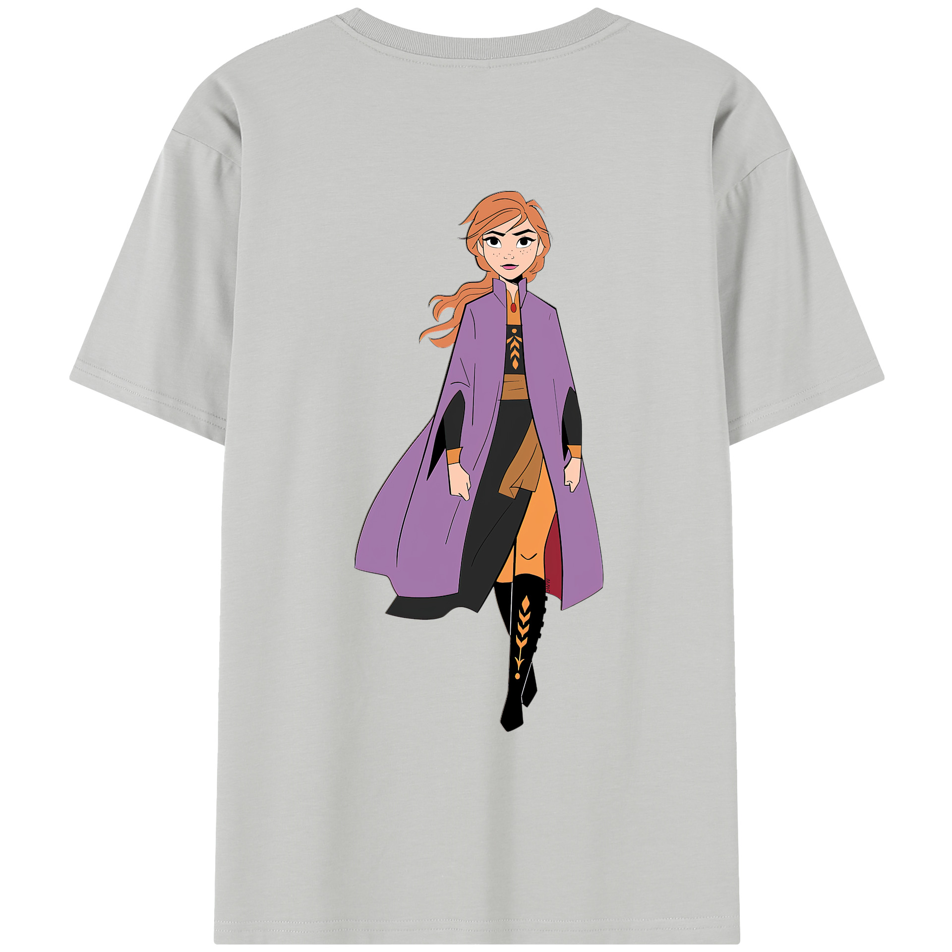 （画像用） アナと雪の女王 アンナ エルサ Frozen Anna Elsa レディース半袖Tシャツ(バックプリント)