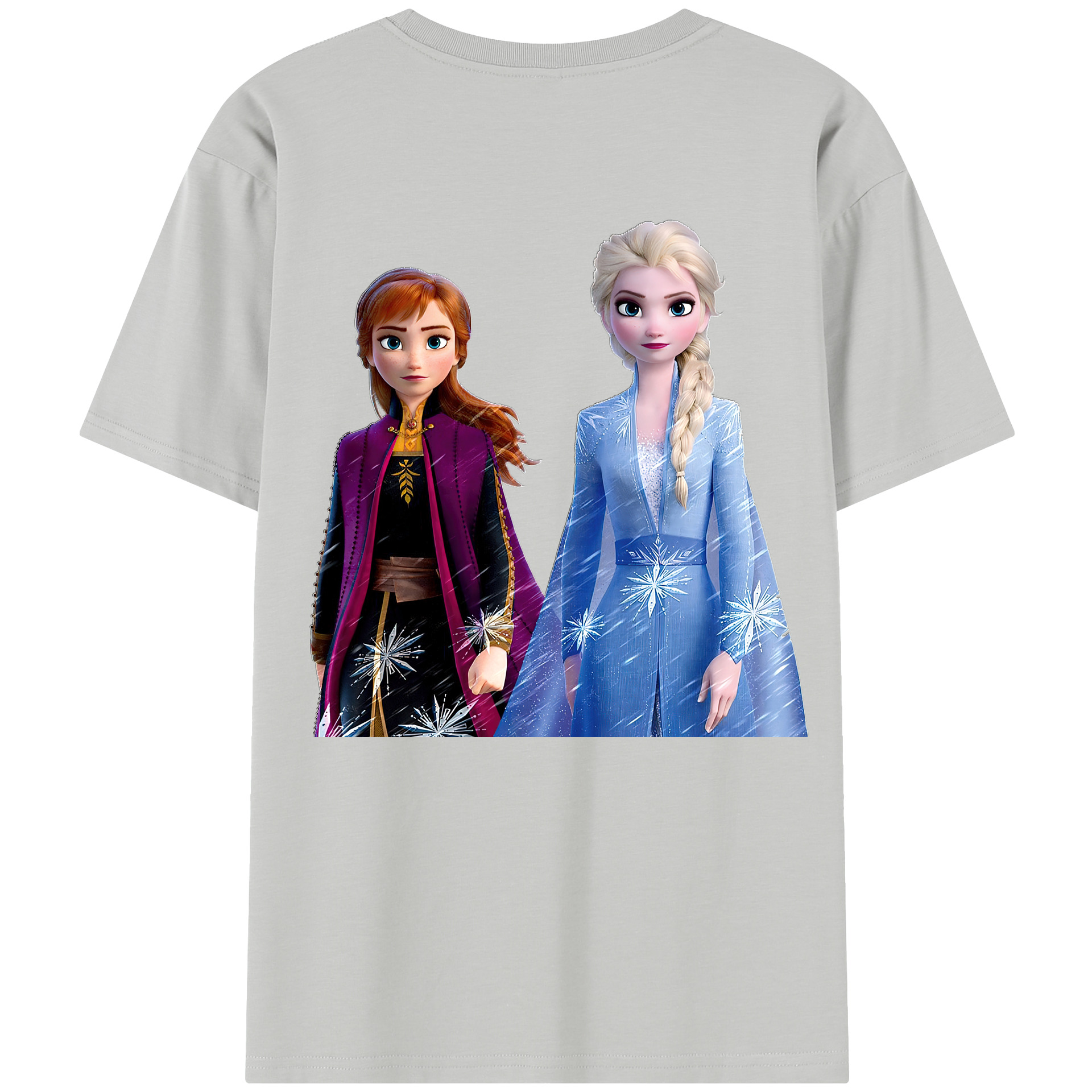 （画像用） アナと雪の女王 アンナ エルサ Frozen Anna Elsa レディース半袖Tシャツ(バックプリント)