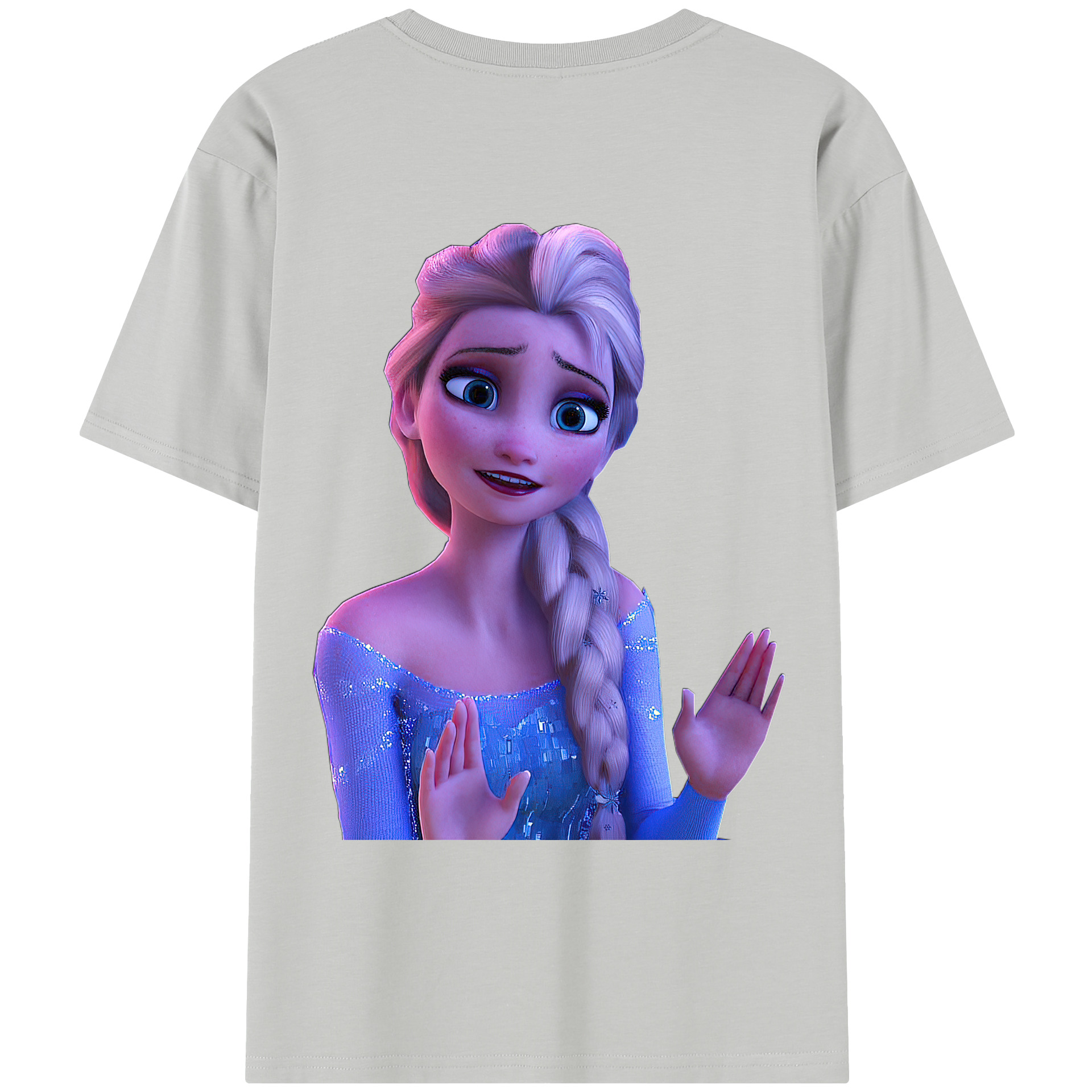 （画像用） アナと雪の女王 アンナ エルサ Frozen Anna Elsa レディース半袖Tシャツ(バックプリント)