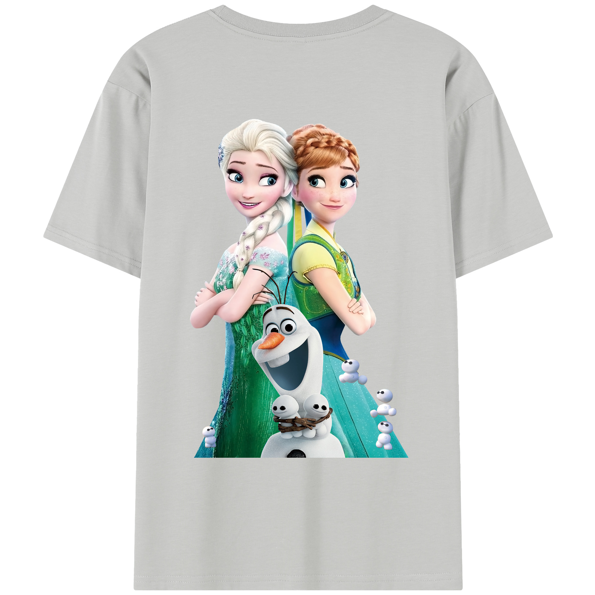 （画像用） アナと雪の女王 アンナ エルサ Frozen Anna Elsa レディース半袖Tシャツ(バックプリント)