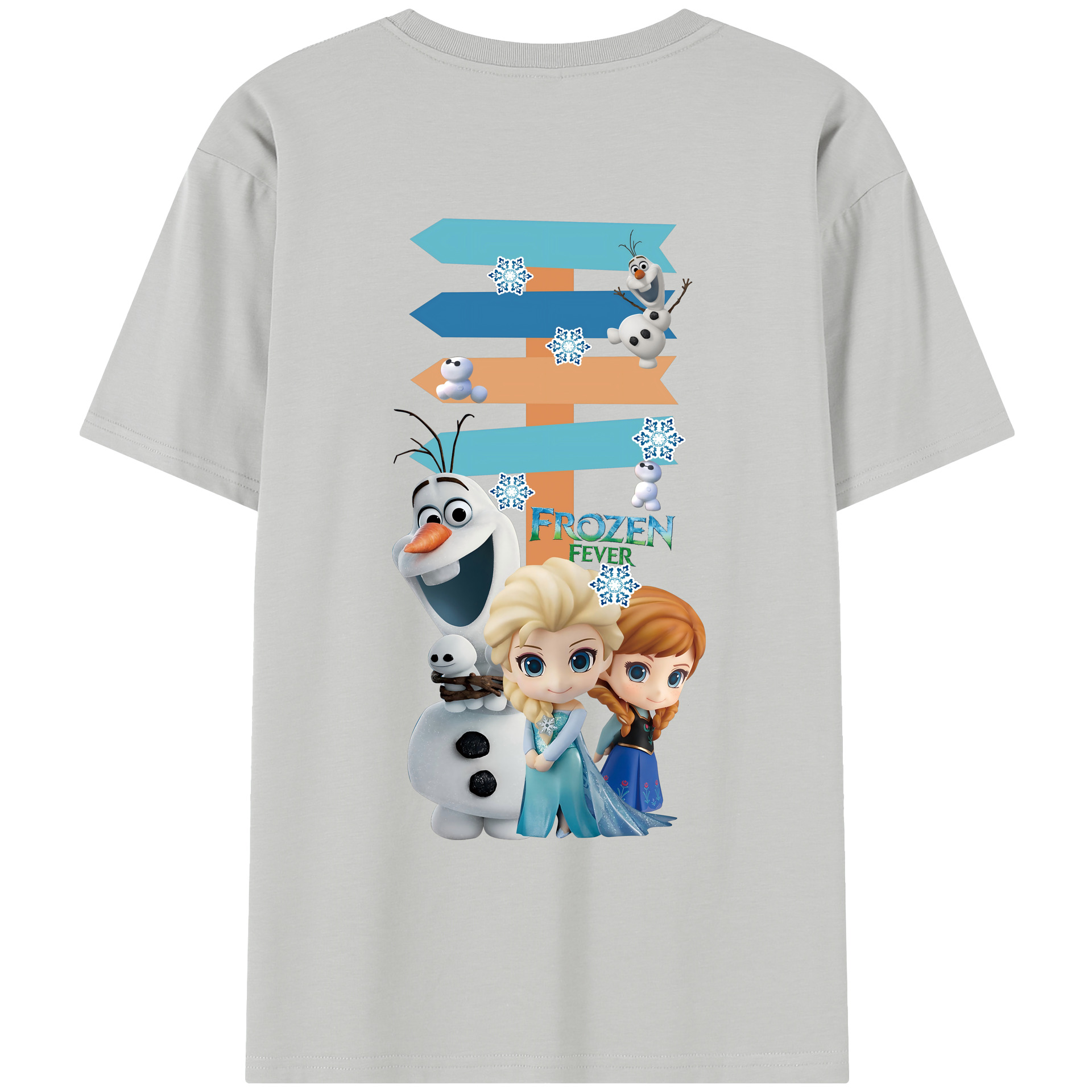 （画像用） アナと雪の女王 アンナ エルサ Frozen Anna Elsa レディース半袖Tシャツ(バックプリント)