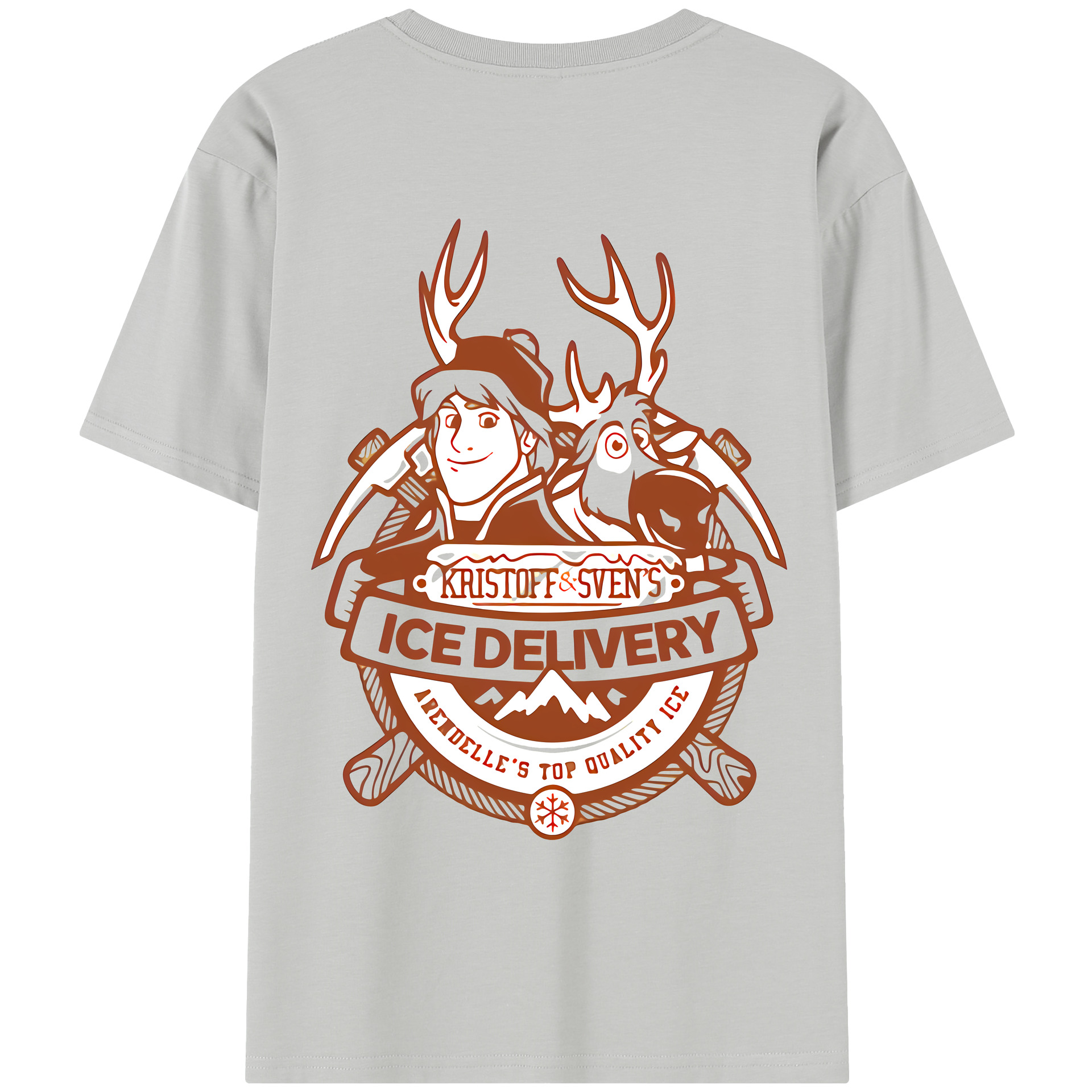 （画像用） アナと雪の女王 アンナ エルサ Frozen Anna Elsa レディース半袖Tシャツ(バックプリント)