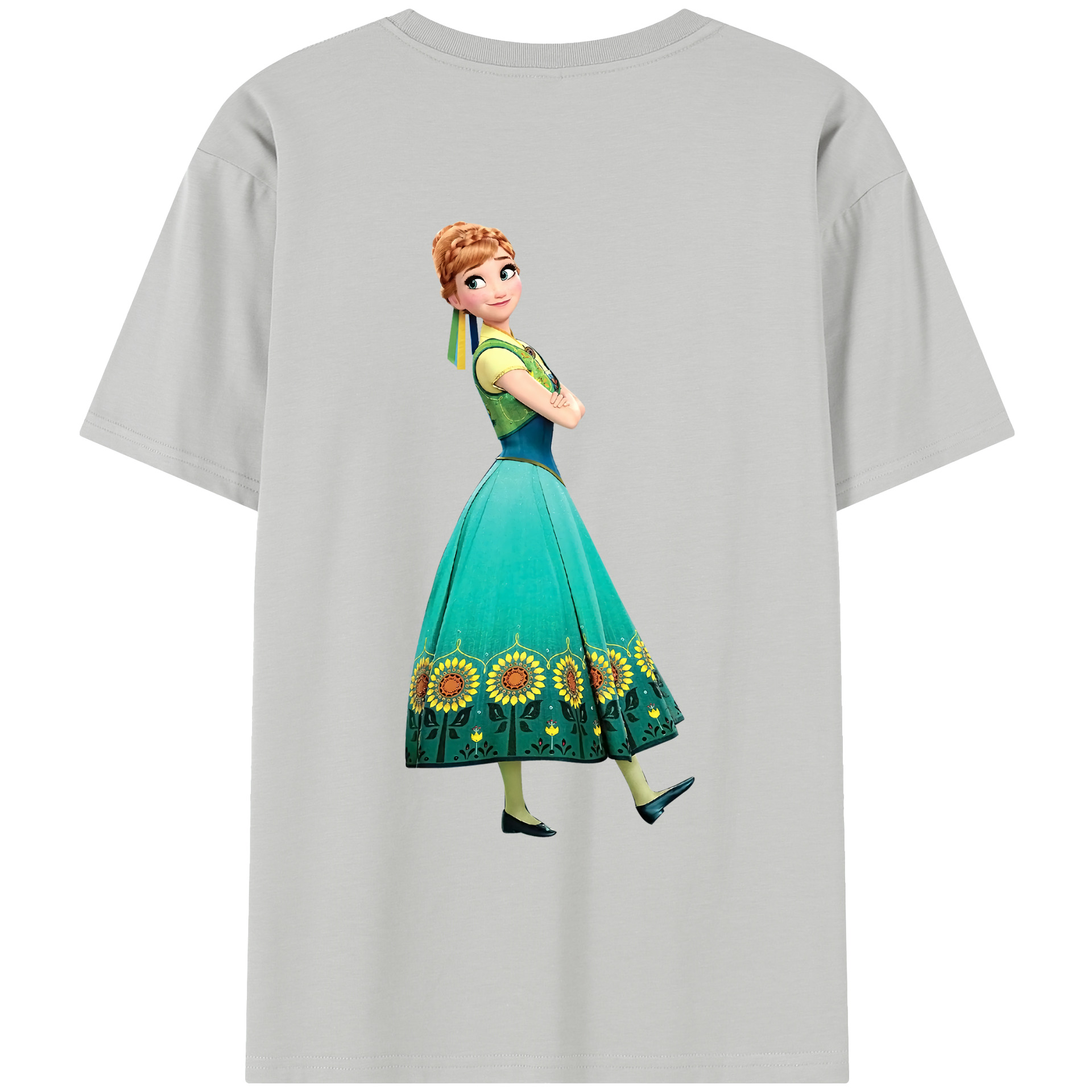（画像用） アナと雪の女王 アンナ エルサ Frozen Anna Elsa レディース半袖Tシャツ(バックプリント)