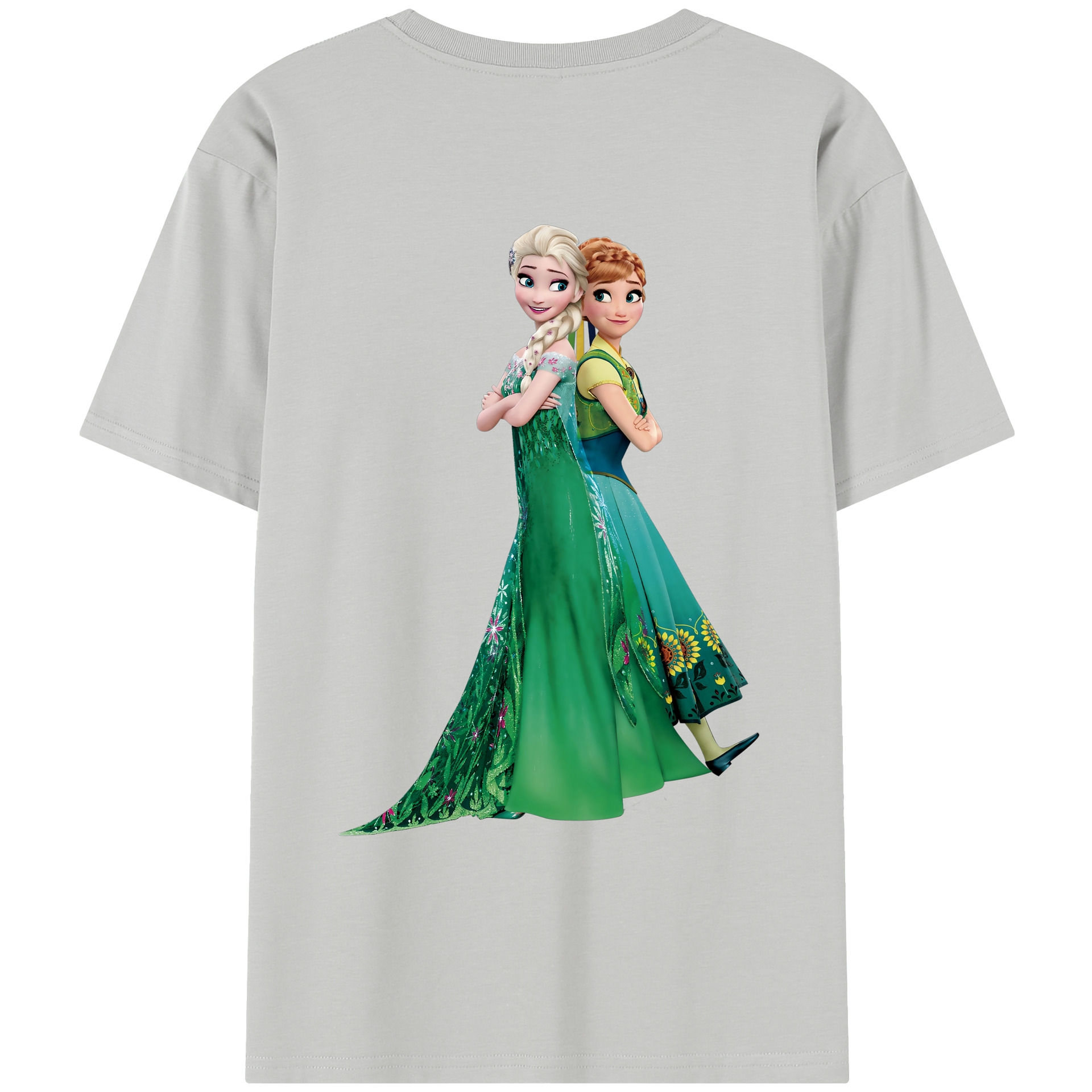 （画像用） アナと雪の女王 アンナ エルサ Frozen Anna Elsa レディース半袖Tシャツ(バックプリント)