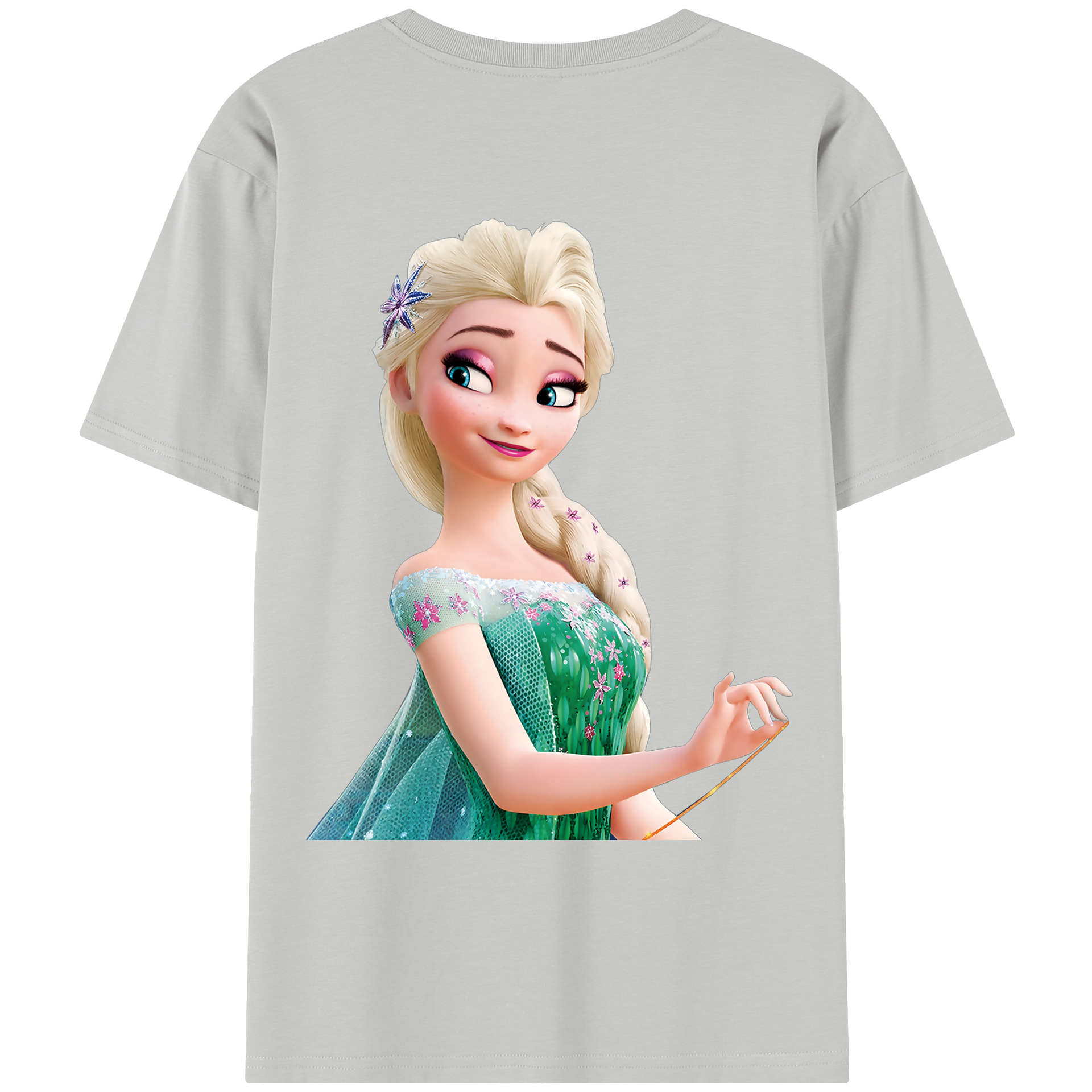 （画像用） アナと雪の女王 アンナ エルサ Frozen Anna Elsa レディース半袖Tシャツ(バックプリント)