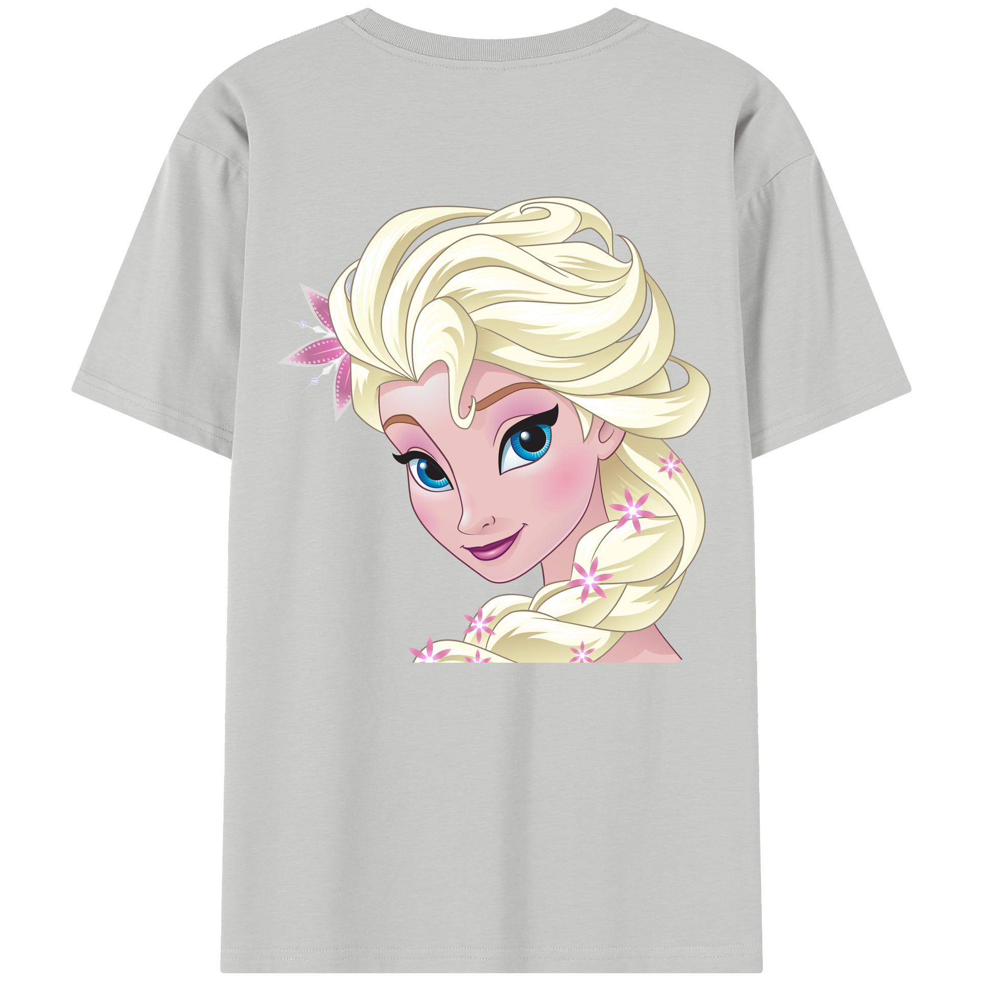 （画像用） アナと雪の女王 アンナ エルサ Frozen Anna Elsa レディース半袖Tシャツ(バックプリント)