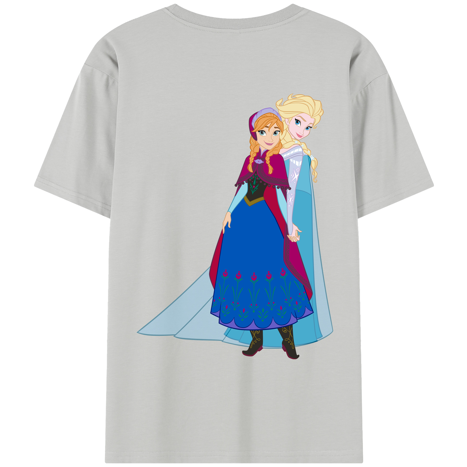 （画像用） アナと雪の女王 アンナ エルサ Frozen Anna Elsa レディース半袖Tシャツ(バックプリント)