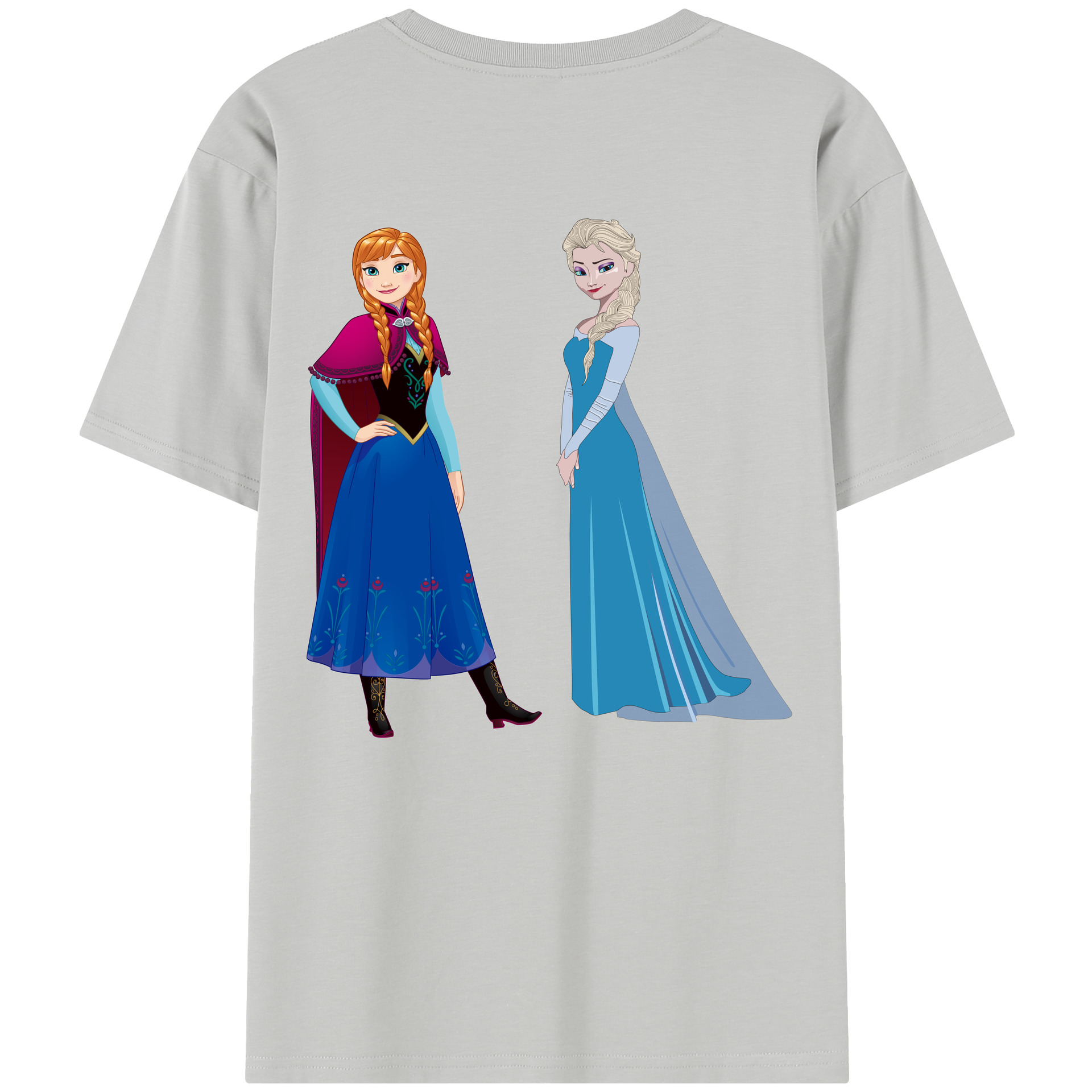 （画像用） アナと雪の女王 アンナ エルサ Frozen Anna Elsa レディース半袖Tシャツ(バックプリント)