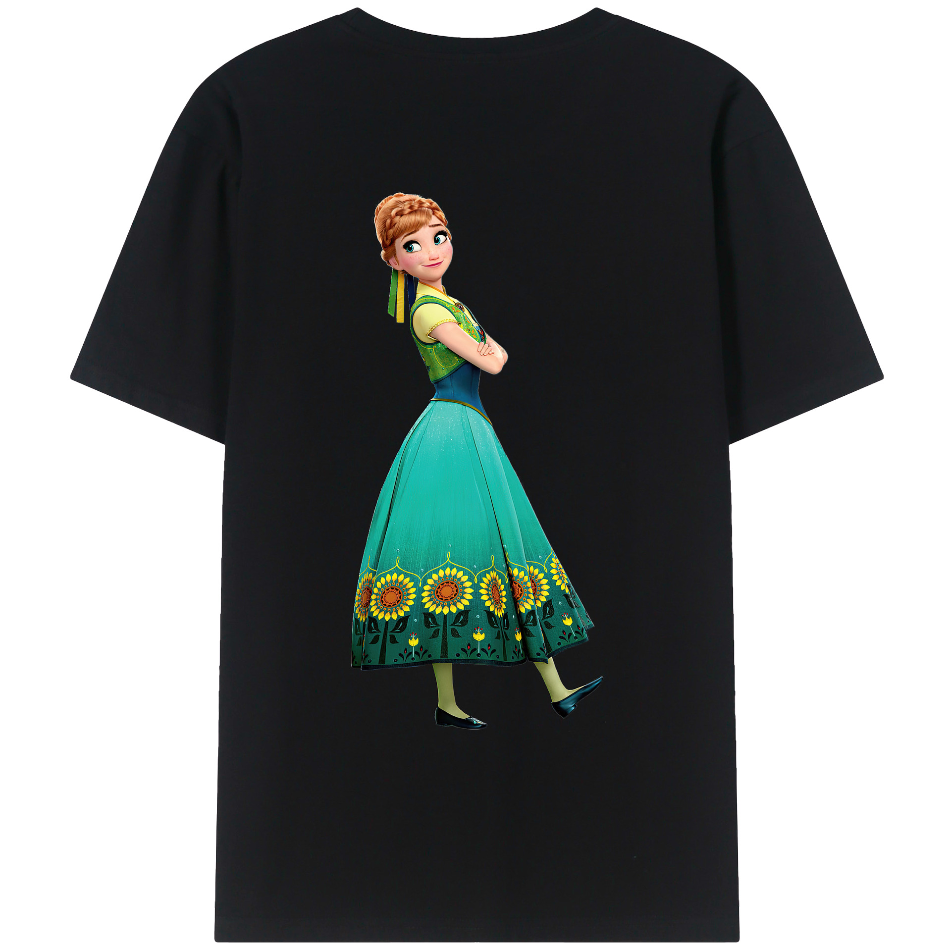 （画像用） アナと雪の女王 アンナ エルサ Frozen Anna Elsa レディース半袖Tシャツ(バックプリント)