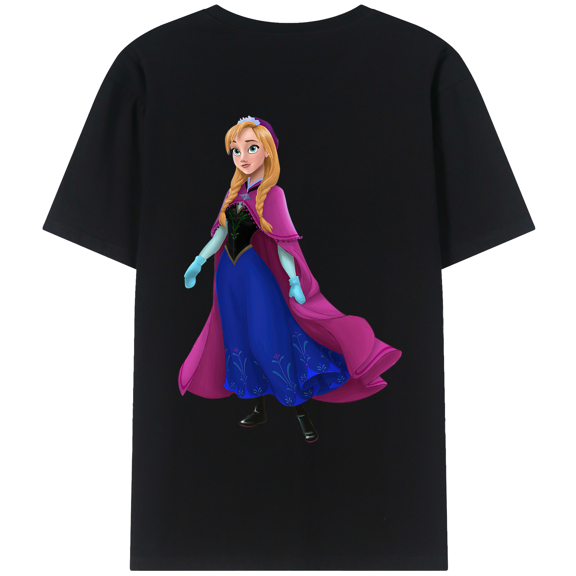 （画像用） アナと雪の女王 アンナ エルサ Frozen Anna Elsa レディース半袖Tシャツ(バックプリント)