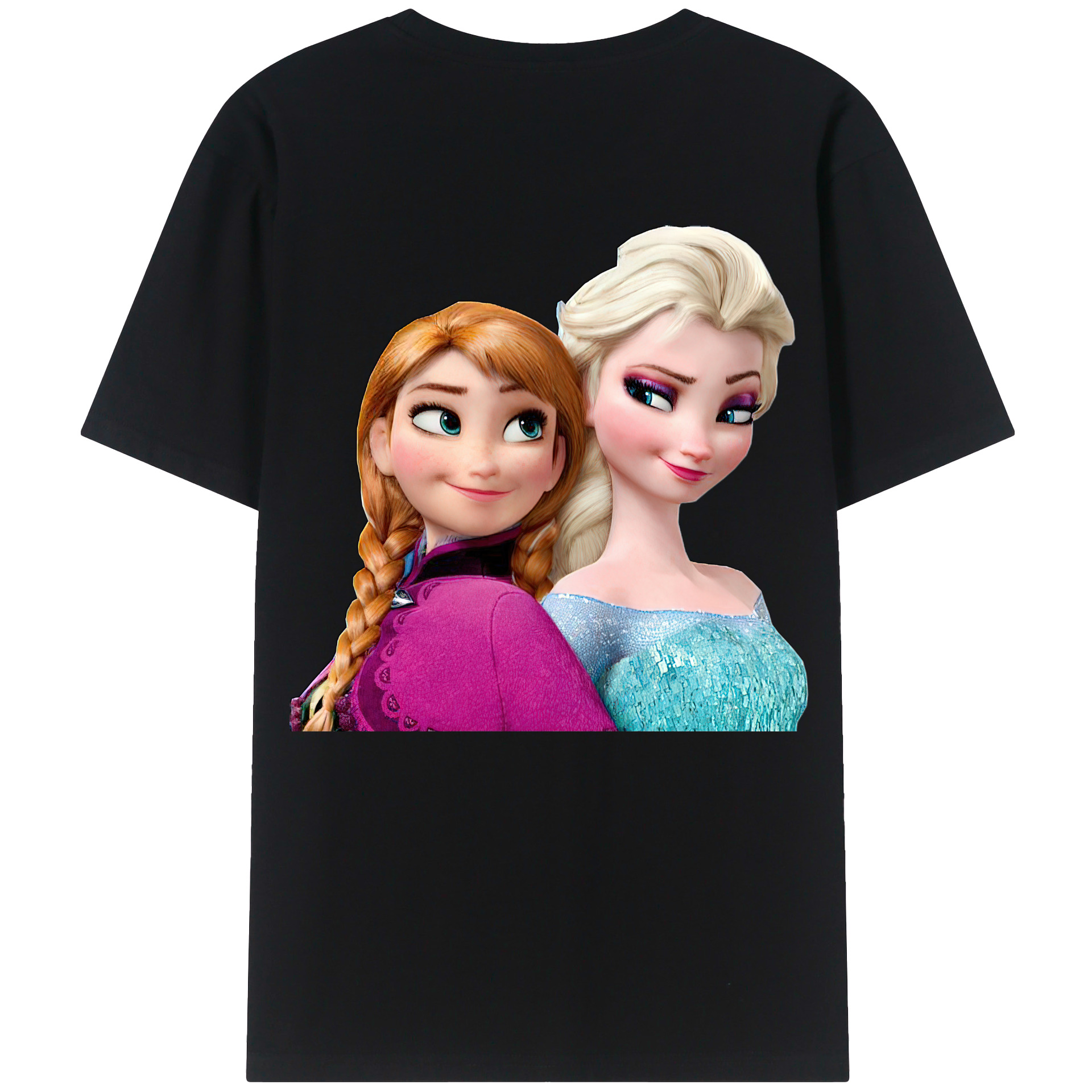 （画像用） アナと雪の女王 アンナ エルサ Frozen Anna Elsa レディース半袖Tシャツ(バックプリント)