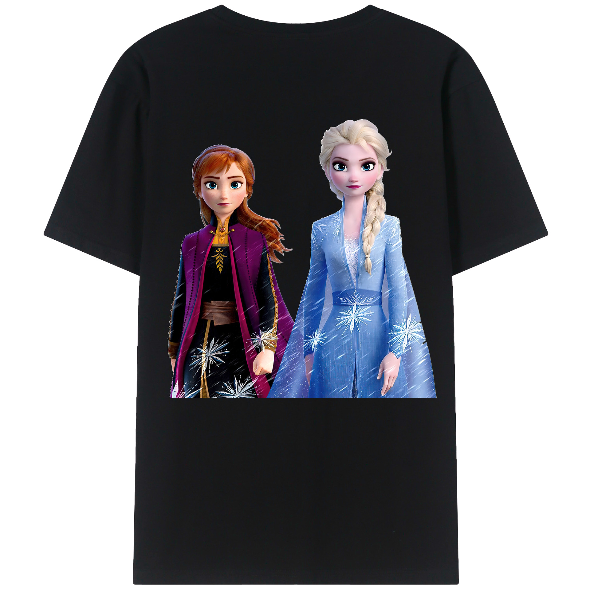 （画像用） アナと雪の女王 アンナ エルサ Frozen Anna Elsa レディース半袖Tシャツ(バックプリント)