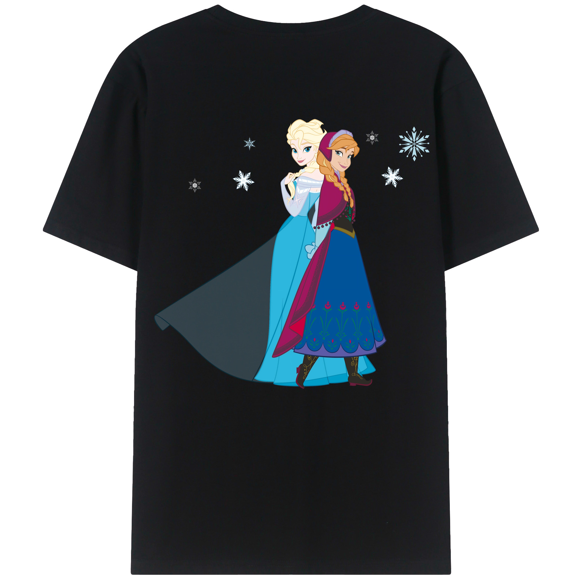 （画像用） アナと雪の女王 アンナ エルサ Frozen Anna Elsa レディース半袖Tシャツ(バックプリント)