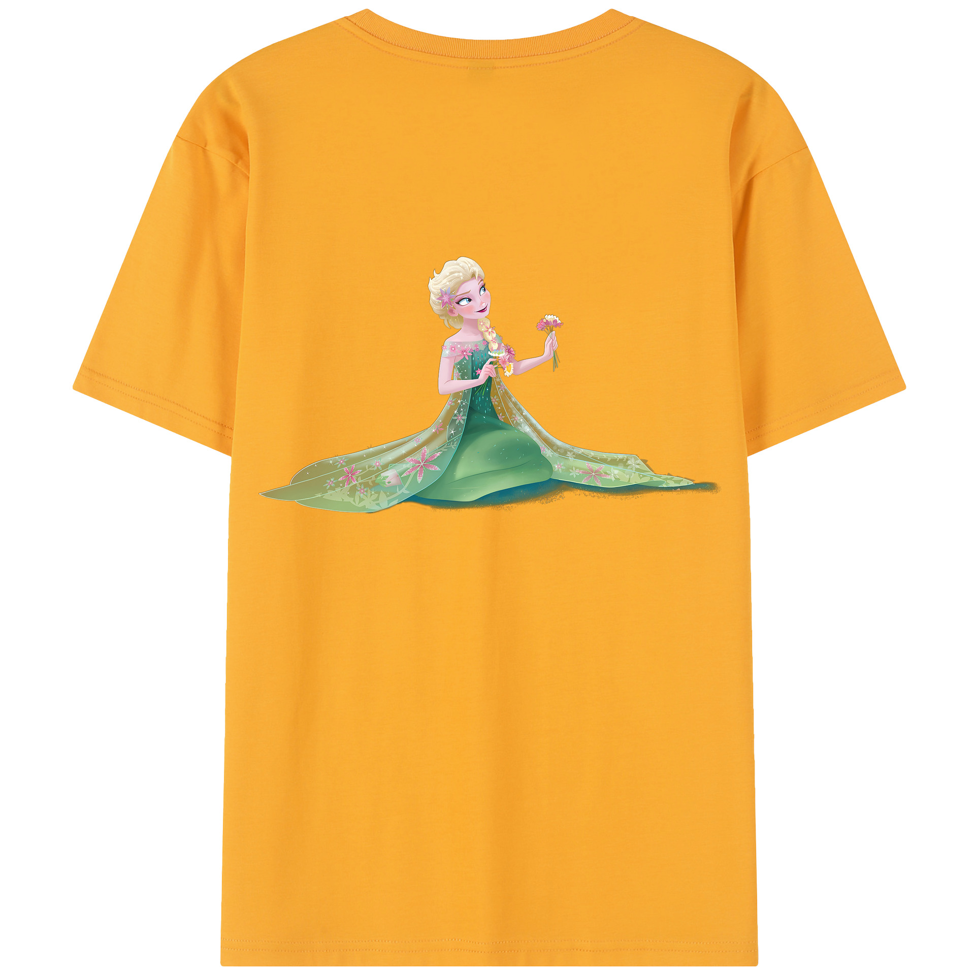 （画像用） アナと雪の女王 アンナ エルサ Frozen Anna Elsa レディース半袖Tシャツ(バックプリント)