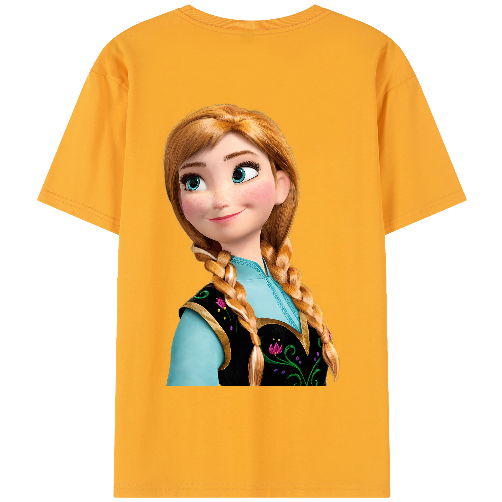 （画像用） アナと雪の女王 アンナ エルサ Frozen Anna Elsa レディース半袖Tシャツ(バックプリント)