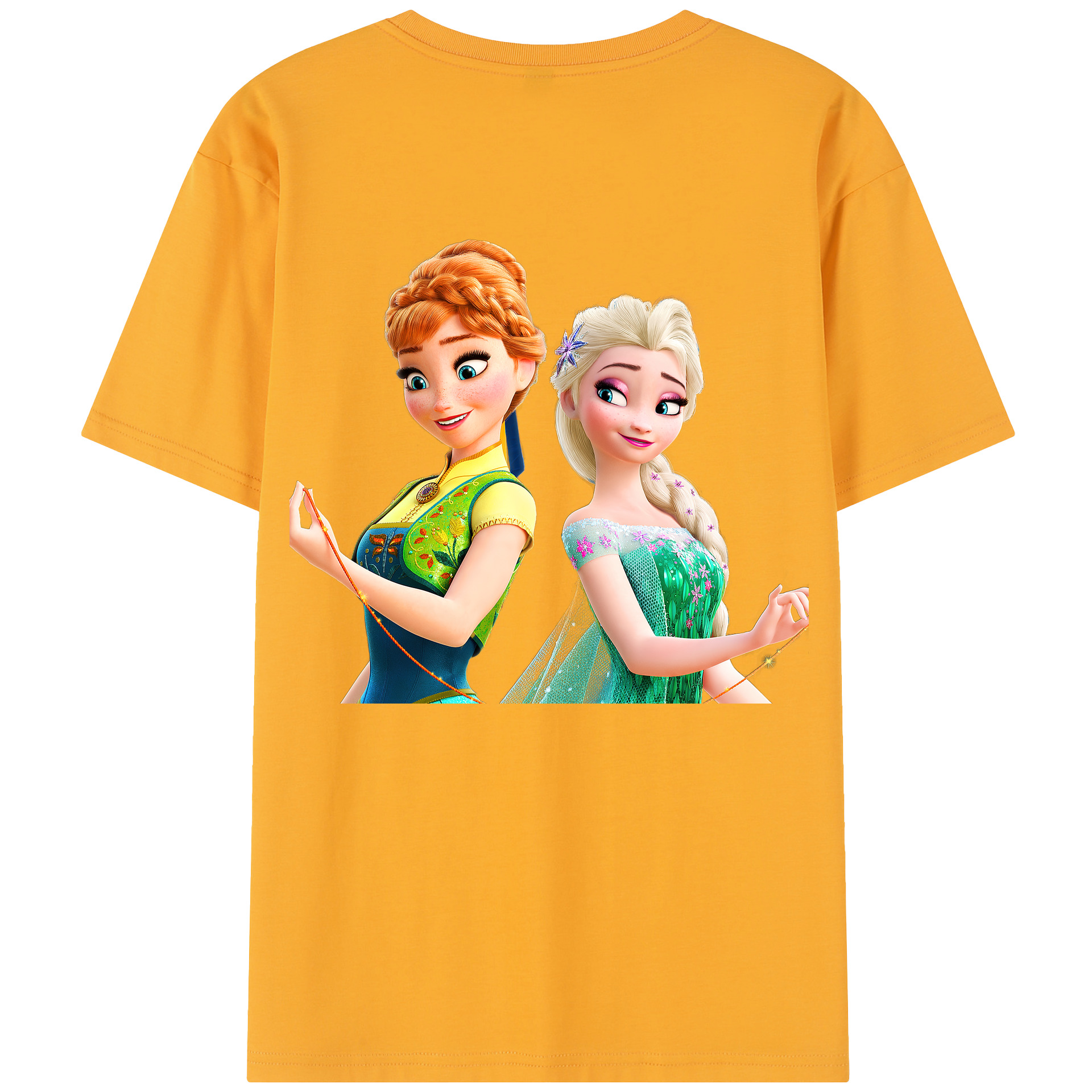 （画像用） アナと雪の女王 アンナ エルサ Frozen Anna Elsa レディース半袖Tシャツ(バックプリント)