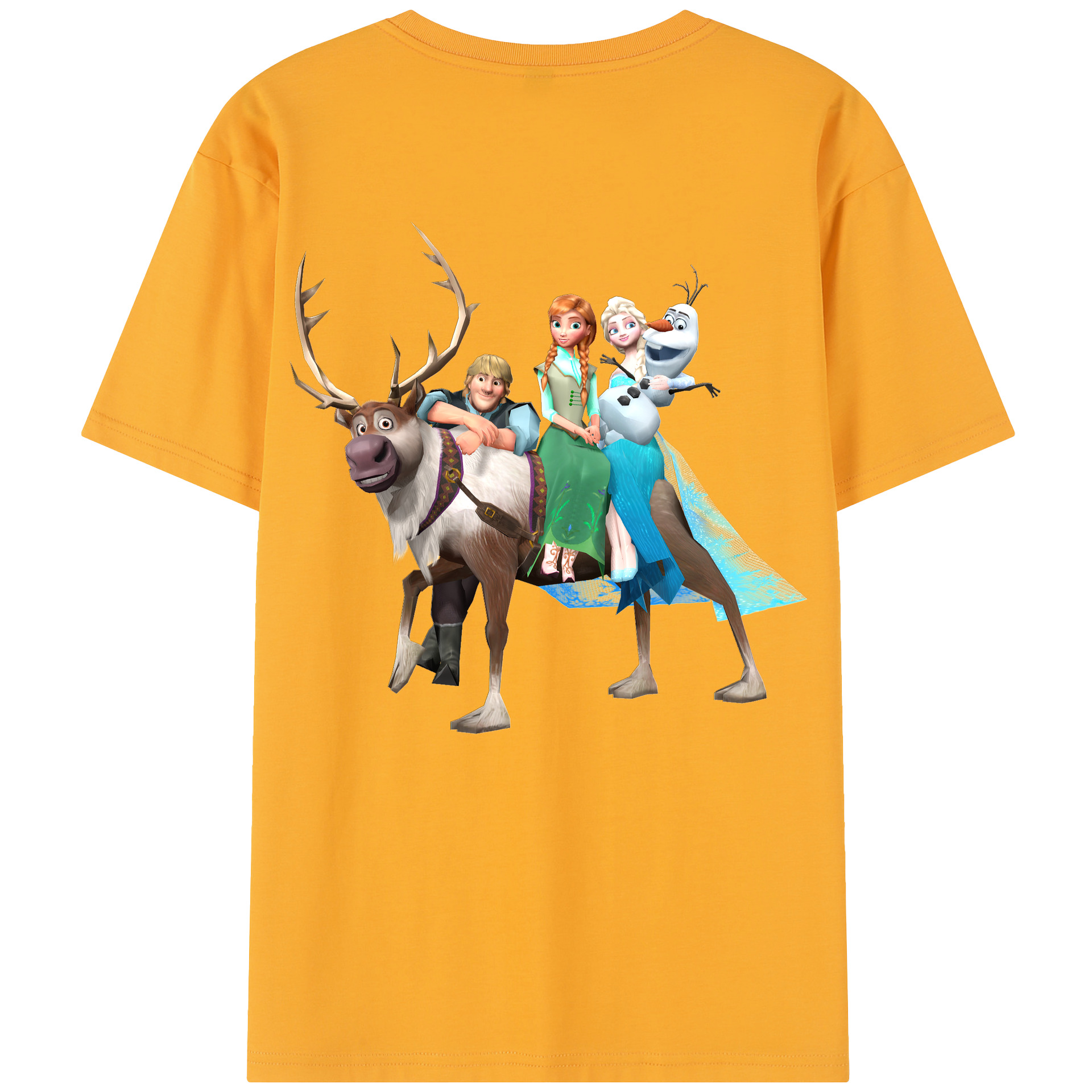 （画像用） アナと雪の女王 アンナ エルサ Frozen Anna Elsa レディース半袖Tシャツ(バックプリント)