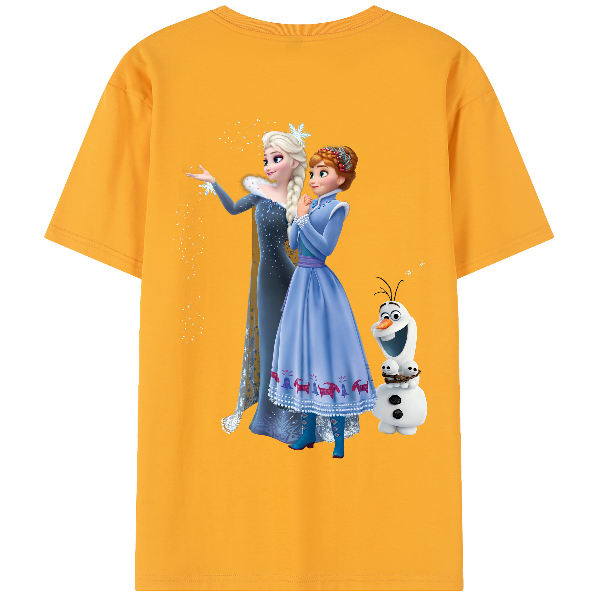 （画像用） アナと雪の女王 アンナ エルサ Frozen Anna Elsa レディース半袖Tシャツ(バックプリント)